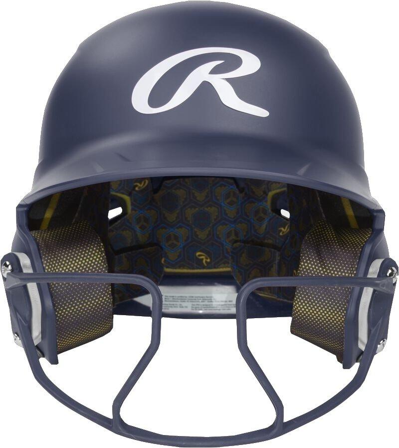 Rawlings Mach HI-VIZ Fastpitch Softball Senior Batting Helmet - NAVY Thumbnail View 4