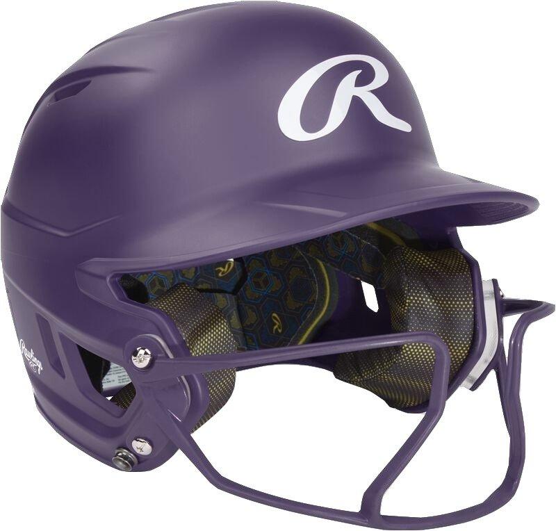Rawlings Mach HI-VIZ Fastpitch Softball Senior Batting Helmet - PURPLE Thumbnail View 3