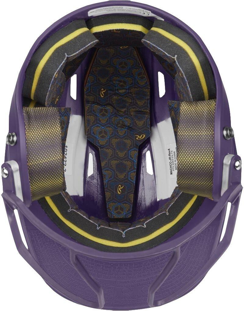 Rawlings Mach HI-VIZ Fastpitch Softball Senior Batting Helmet - PURPLE Thumbnail View 7