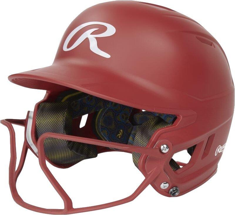 Rawlings Mach HI-VIZ Fastpitch Softball Senior Batting Helmet - SCARLET Thumbnail View 1