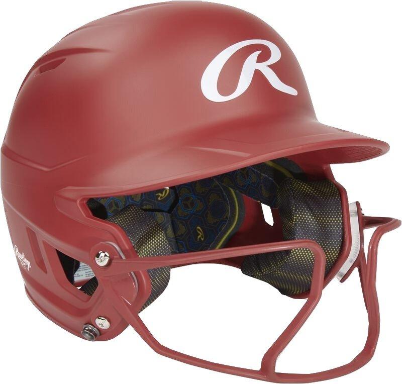 Rawlings Mach HI-VIZ Fastpitch Softball Senior Batting Helmet - SCARLET Thumbnail View 3
