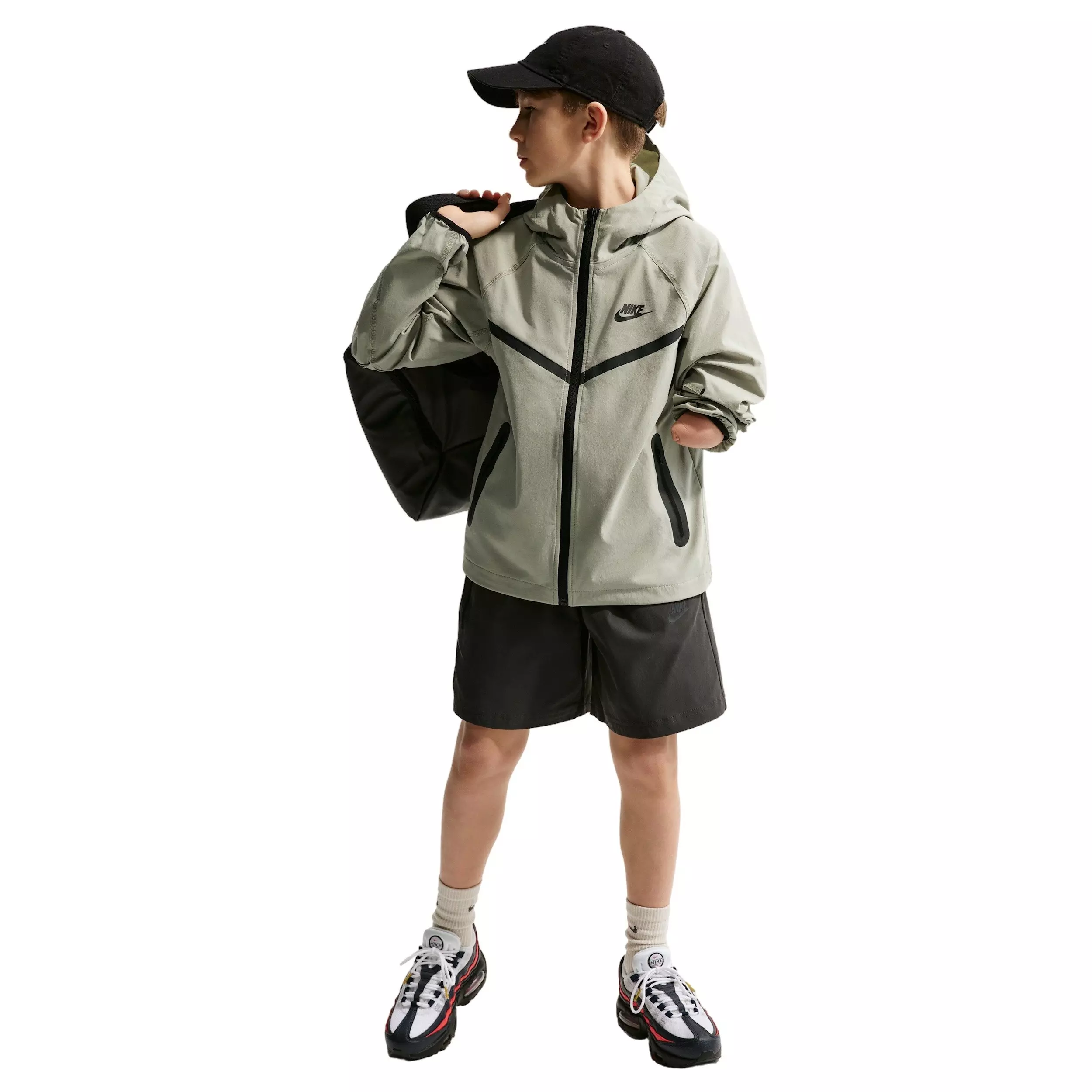 Nike Big Boys' Tech Woven Jacket - Light Green - LIGHT GREEN