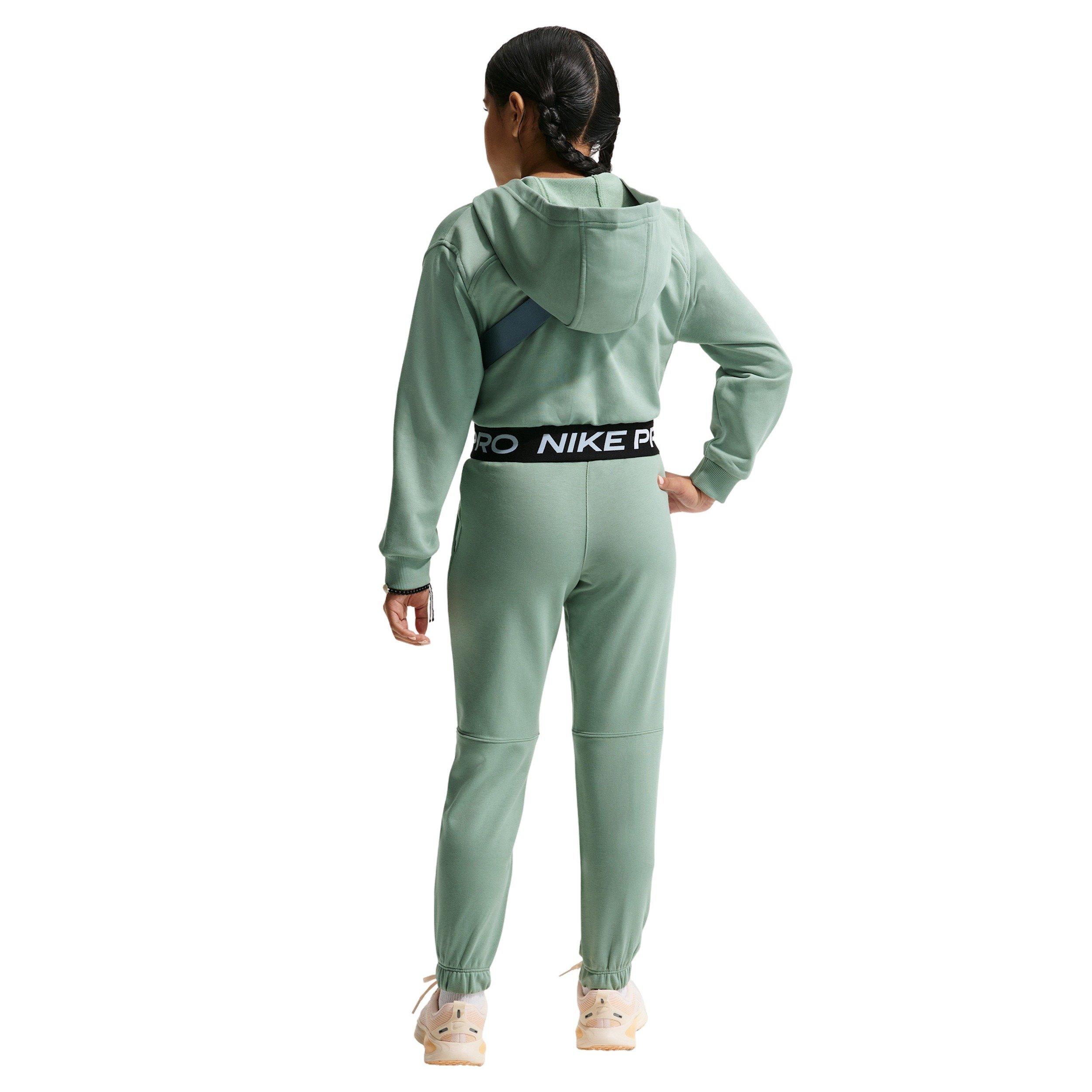 Nike Pro Fleece Dri-FIT Full-Zip Big Girls' Green Hooded Jacket