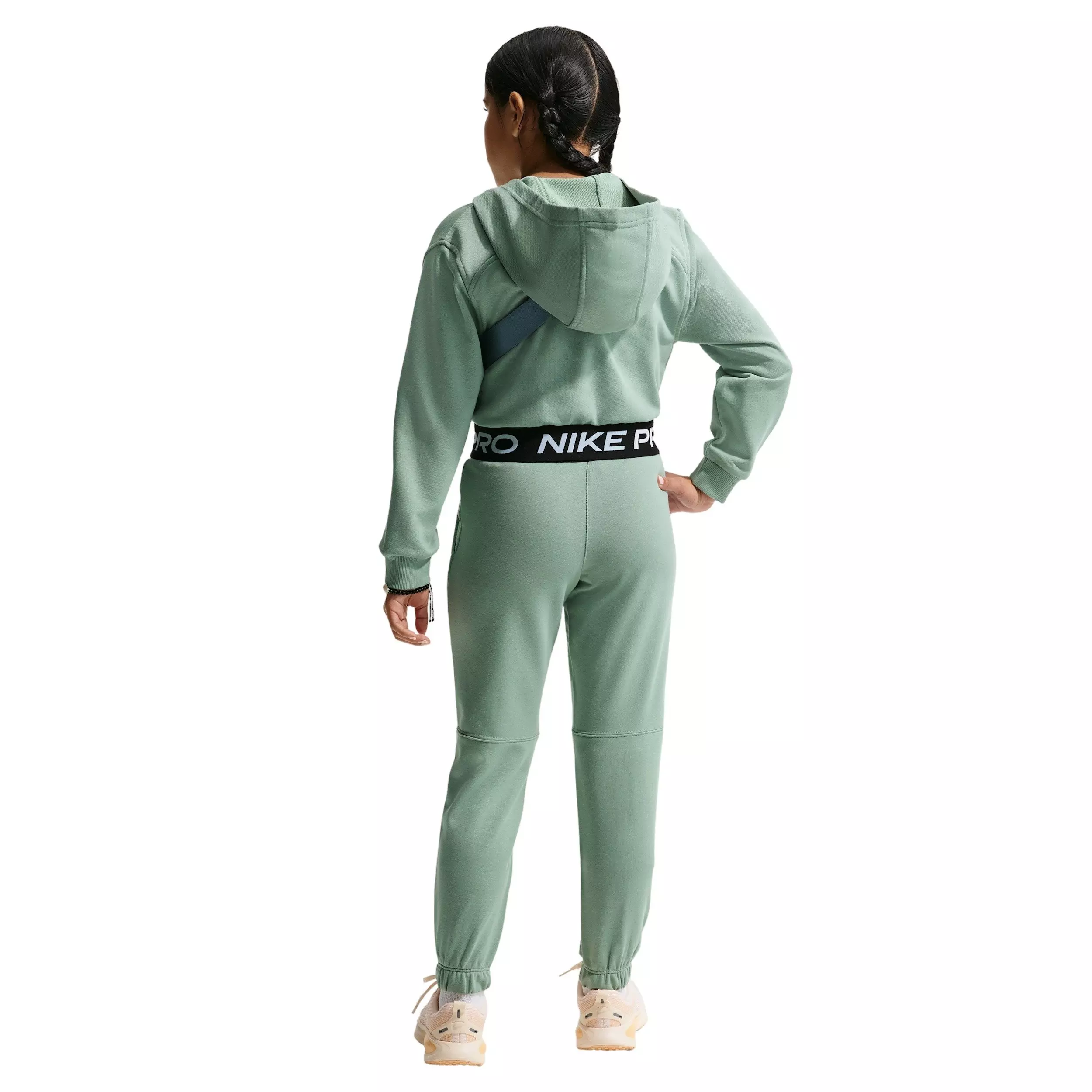 Nike Big Girls' Pro Fleece Dri-FIT Full-Zip Hooded Jacket - Green - GREEN