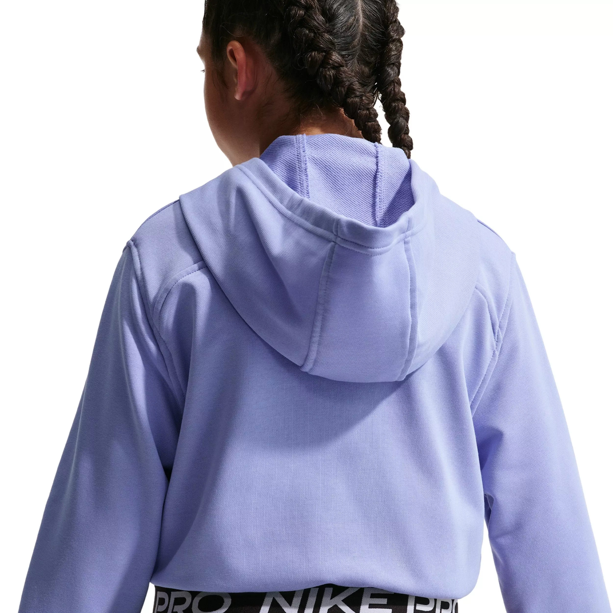 Nike Big Girls' Pro Fleece Dri-FIT Full-Zip Hooded Jacket - Purple - PURPLE