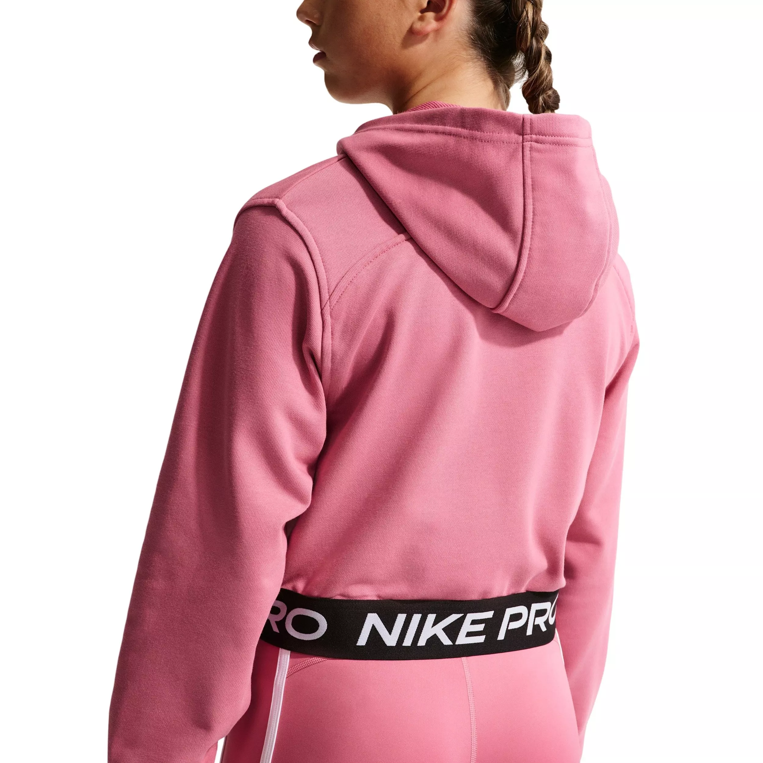 Nike Big Girls' Pro Fleece Dri-FIT Full-Zip Hooded Jacket - Pink - PINK