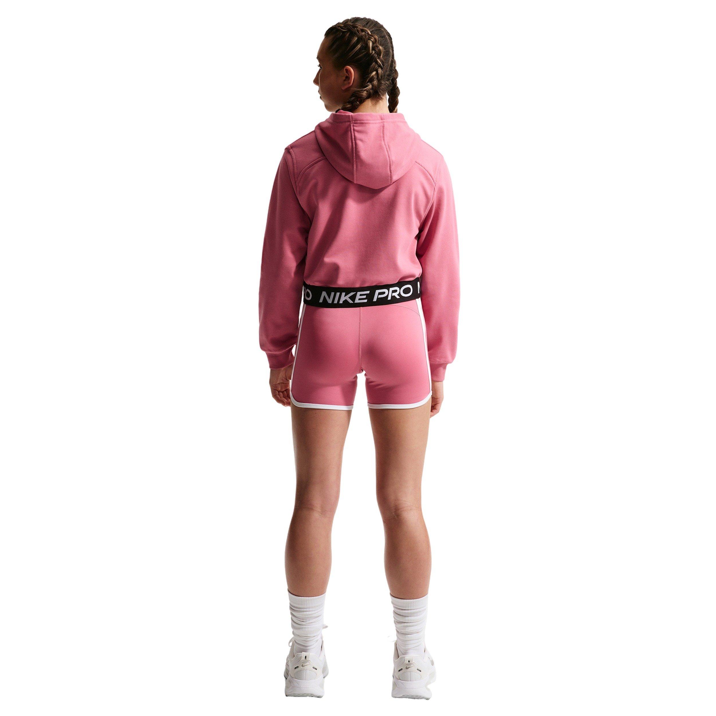 Nike Pro Fleece Dri-FIT Full-Zip Big Girls' Pink Hooded Jacket