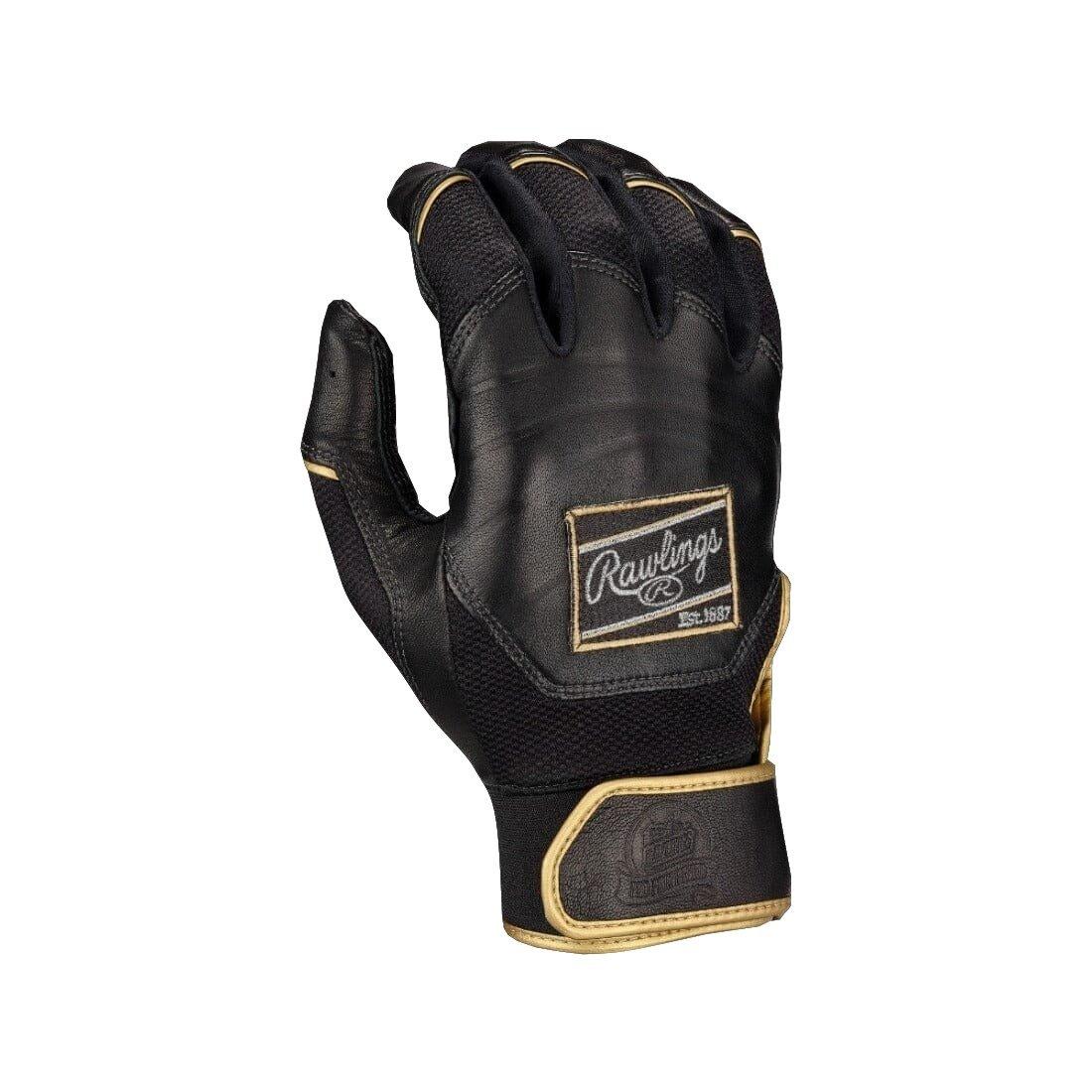 Rawlings Pro Preferred Baseball Batting Gloves - Black - BLACK Thumbnail View 1