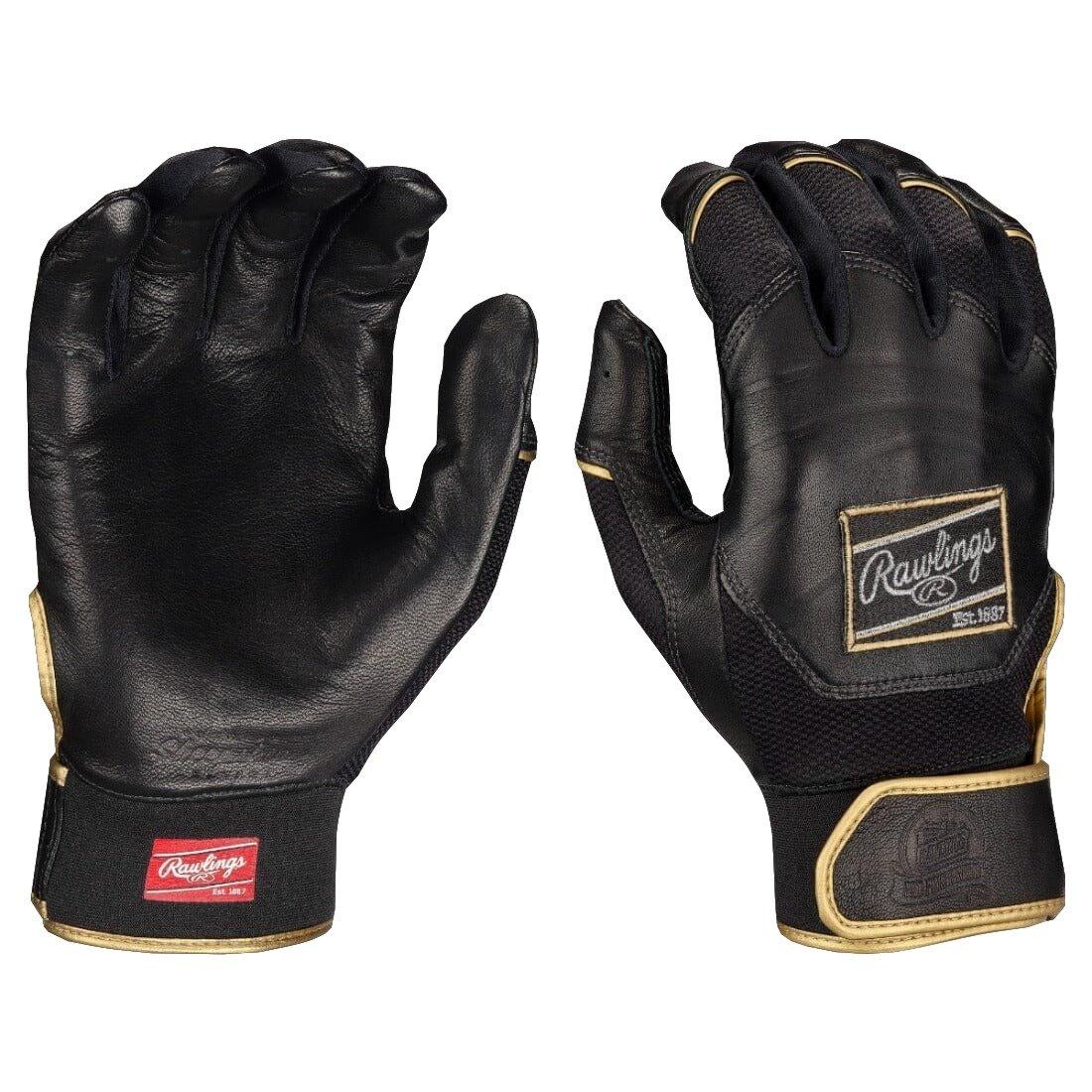 Rawlings Pro Preferred Baseball Batting Gloves - Black - BLACK Thumbnail View 3