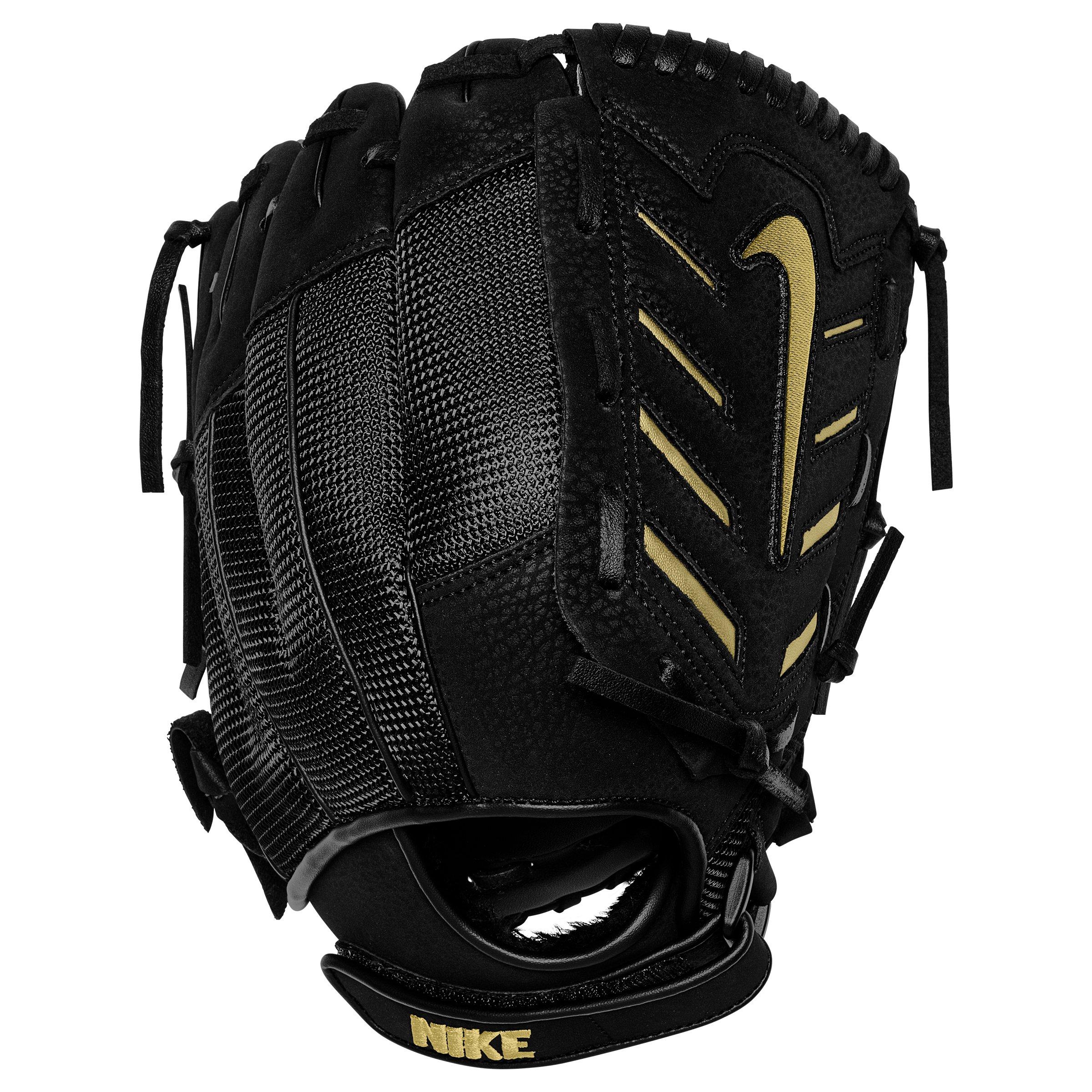 Nike Youth Alpha Edge 11.5" Field Mitt (RHT) - BLACK/GOLD Thumbnail View 1
