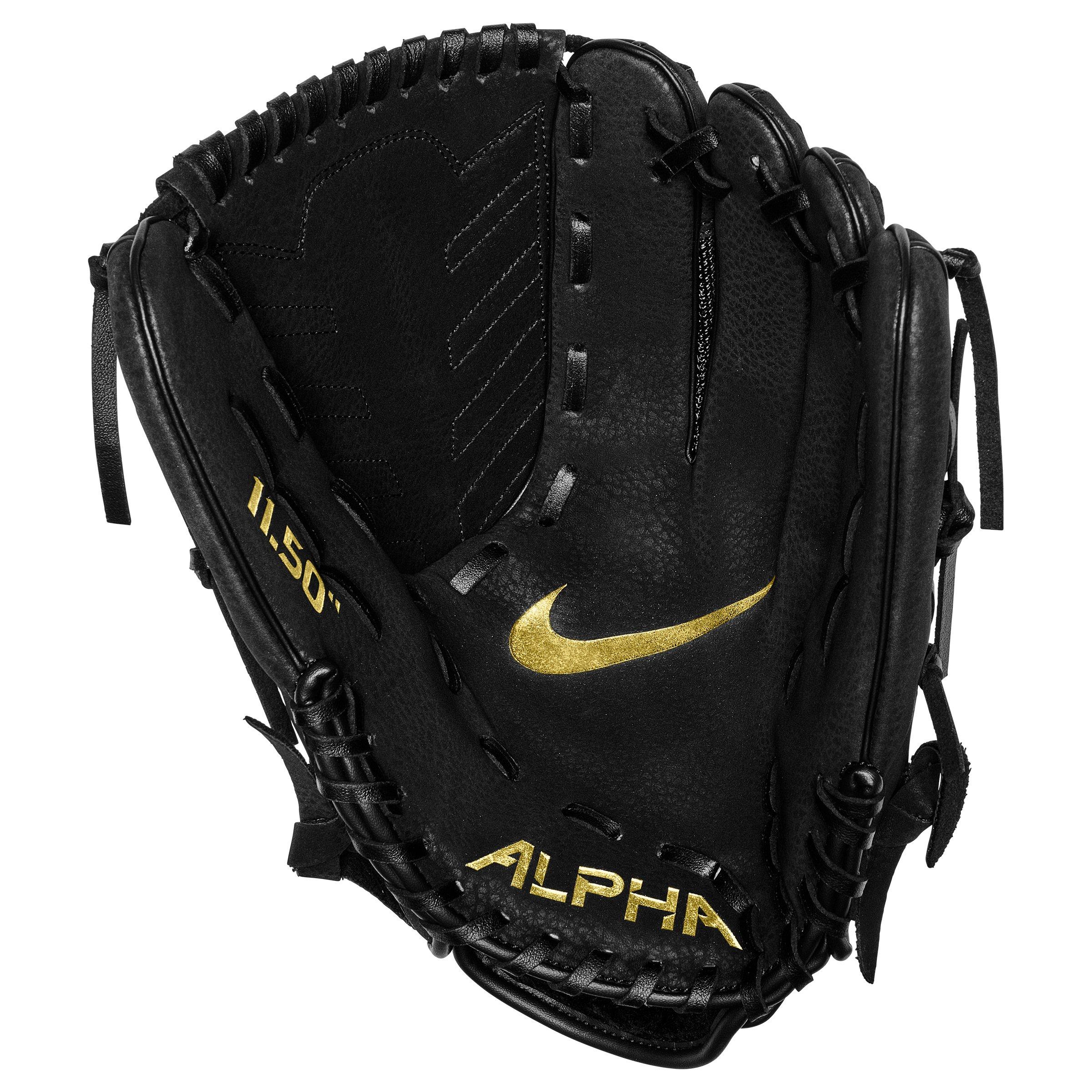 Nike Youth Alpha Edge 11.5" Field Mitt (RHT) - BLACK/GOLD Thumbnail View 2