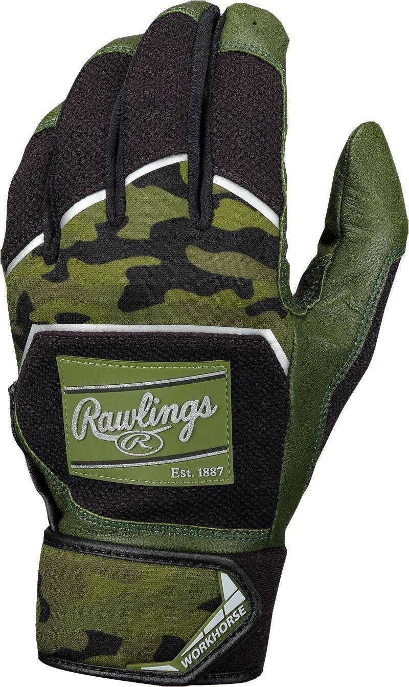 Rawlings Workhorse Adult Baseball Batting Gloves - Camo - CAMOUFLAGE Thumbnail View 1