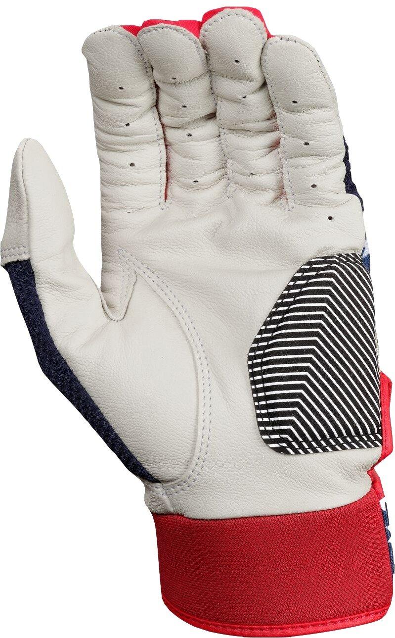 Rawlings Workhorse Adult Baseball Batting Gloves - Red/White/Blue - RED/WHITE/BLUE Thumbnail View 2