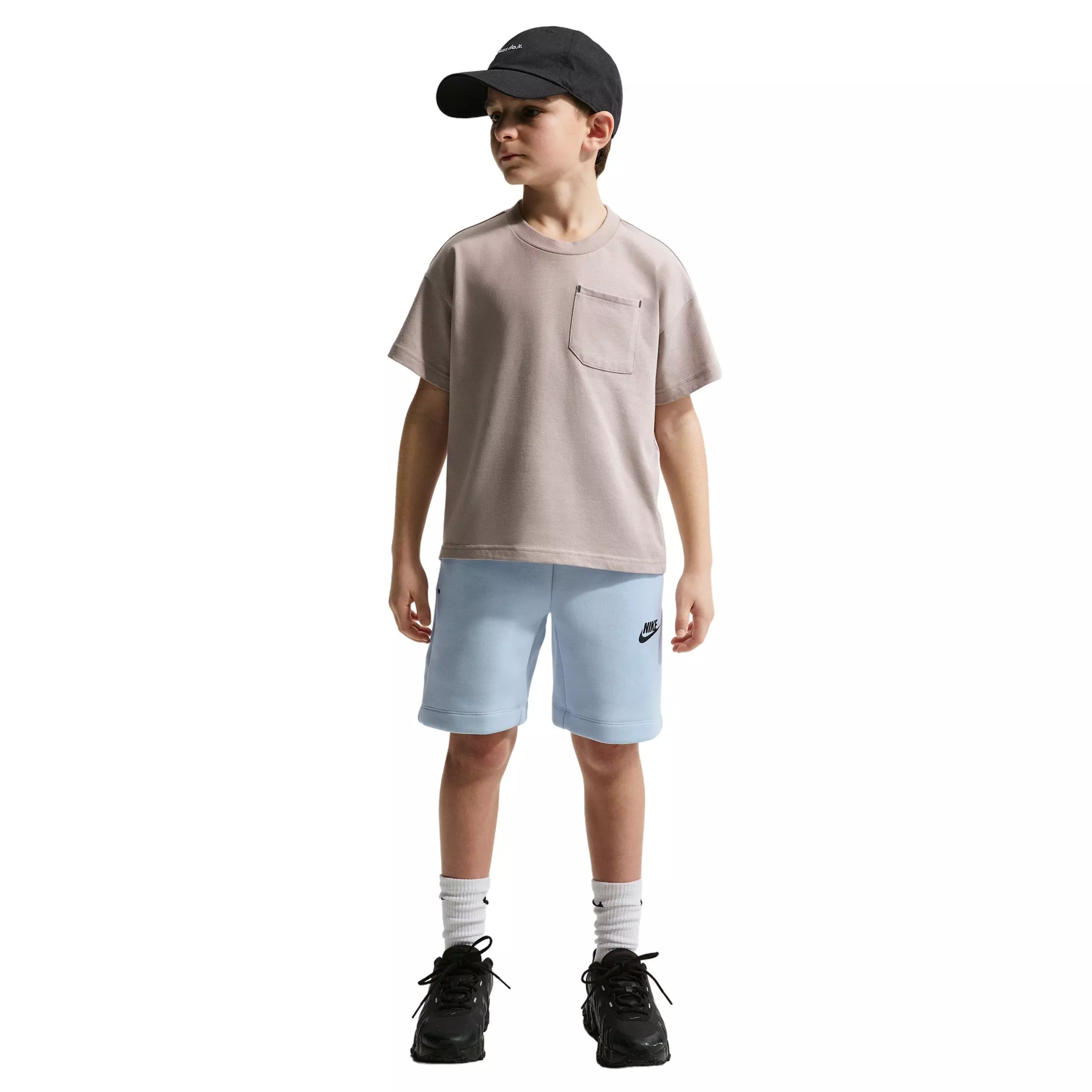 Nike Big Boys' Sportswear Tech Fleece Shorts - Hydrogen Blue - HYDROGEN BLUE
