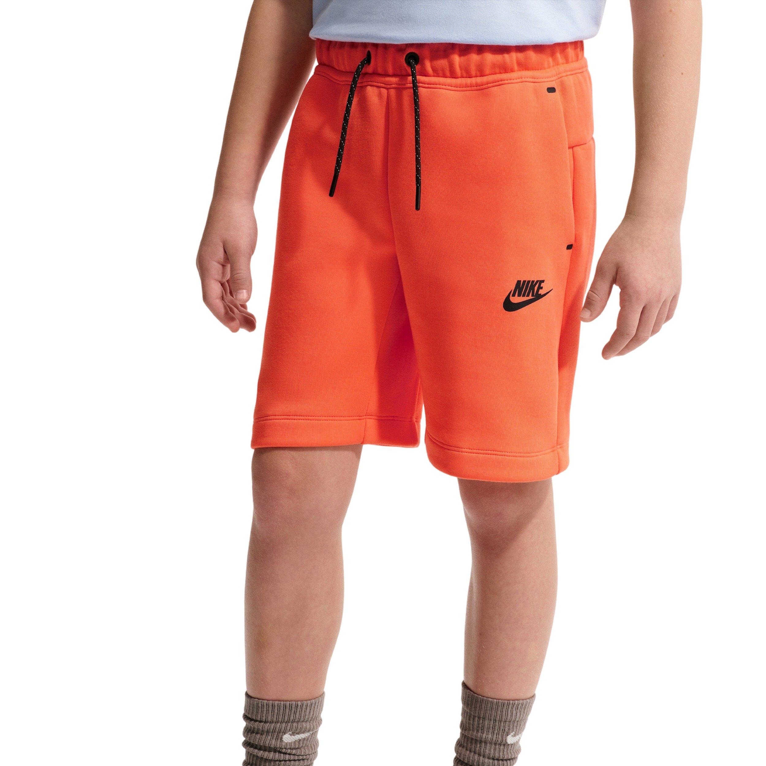 Nike Big Boys' Sportswear Tech Fleece Shorts - Orange - ORANGE Thumbnail View 3