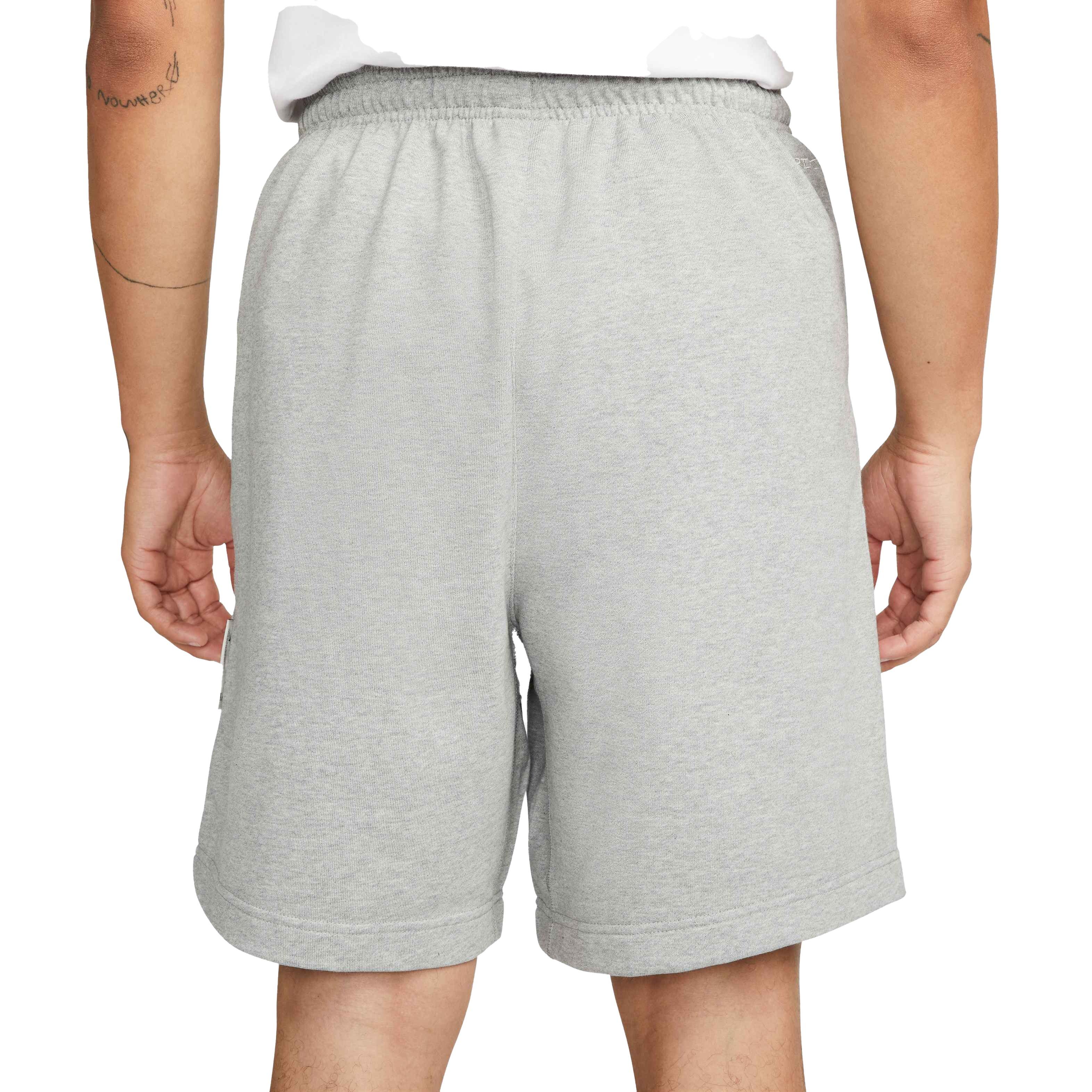 Nike Men's Dri-Fit 8" French Terry Standard Issue Basketball Shorts - GREY Thumbnail View 2