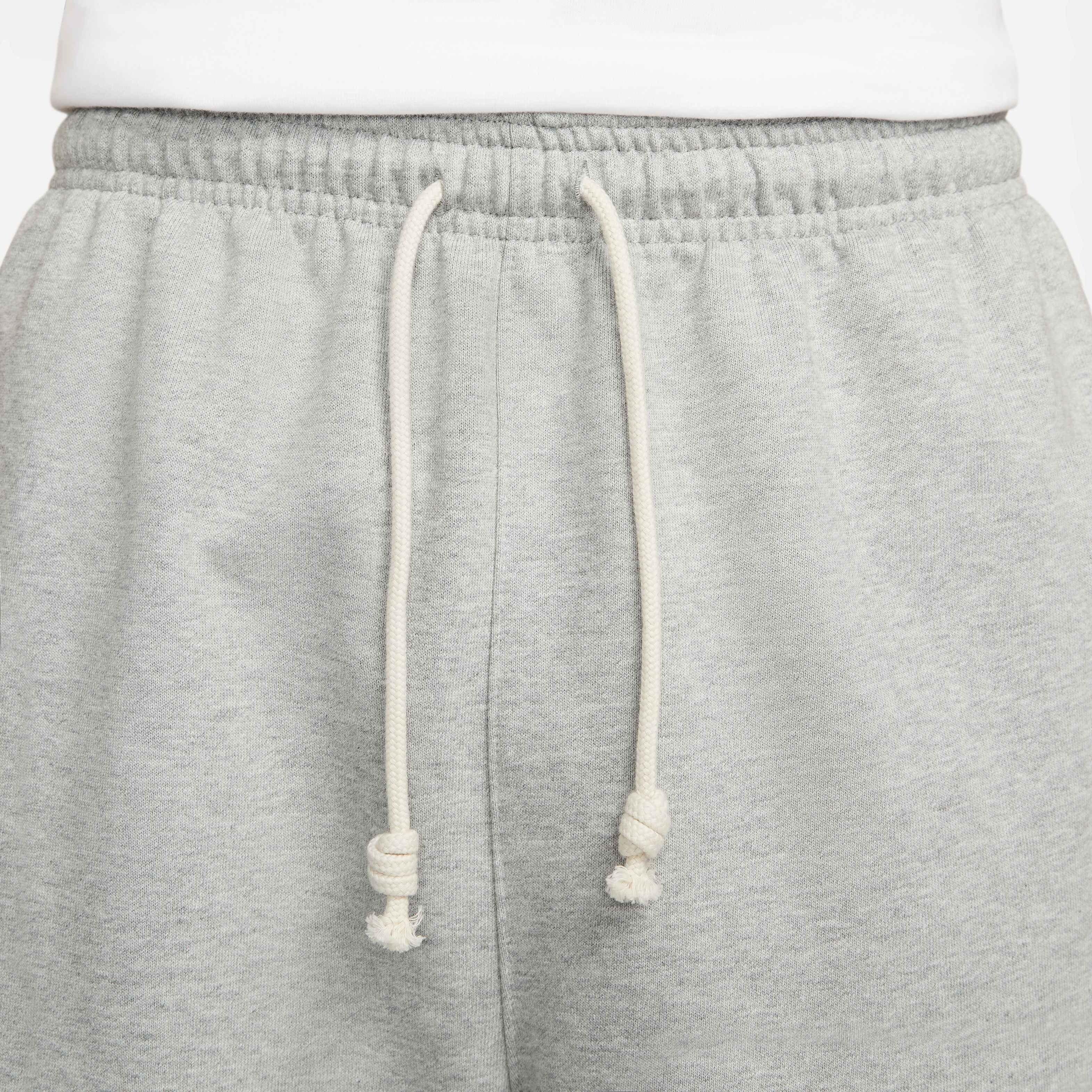 Nike Men's Dri-Fit 8" French Terry Standard Issue Basketball Shorts - GREY Thumbnail View 3