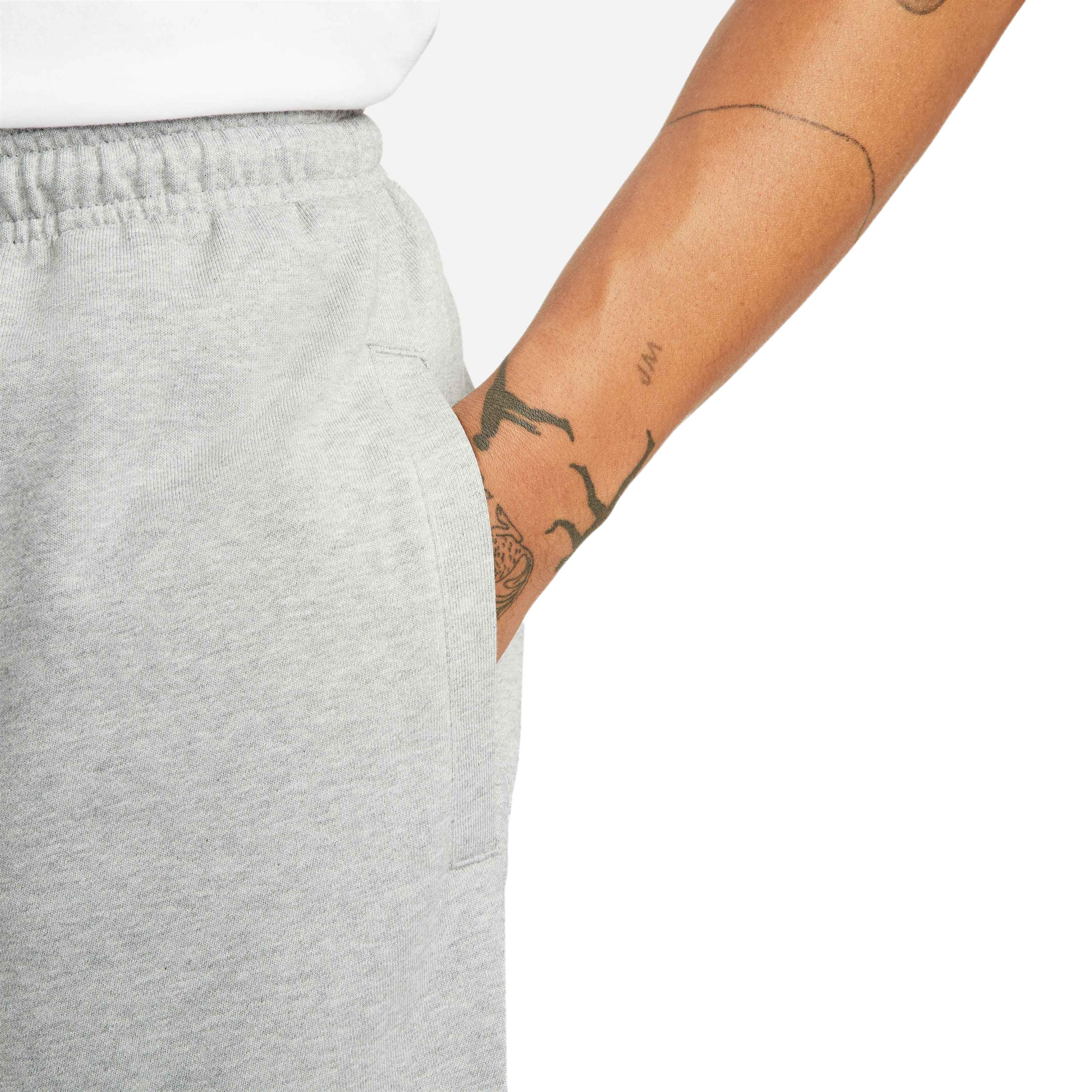 Nike Men's Dri-Fit 8" French Terry Standard Issue Basketball Shorts - GREY Thumbnail View 4