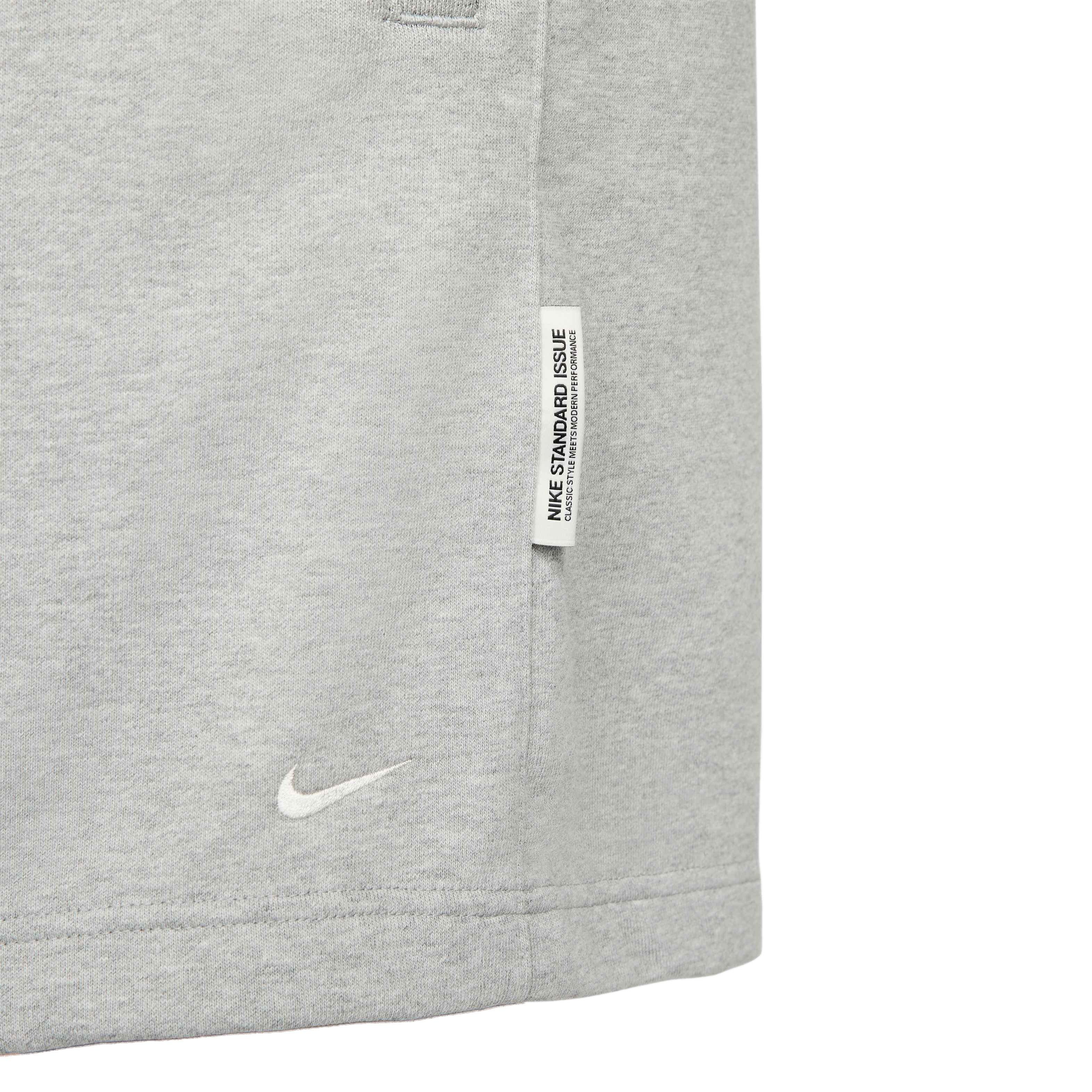 Nike Men's Dri-Fit 8" French Terry Standard Issue Basketball Shorts - GREY Thumbnail View 6