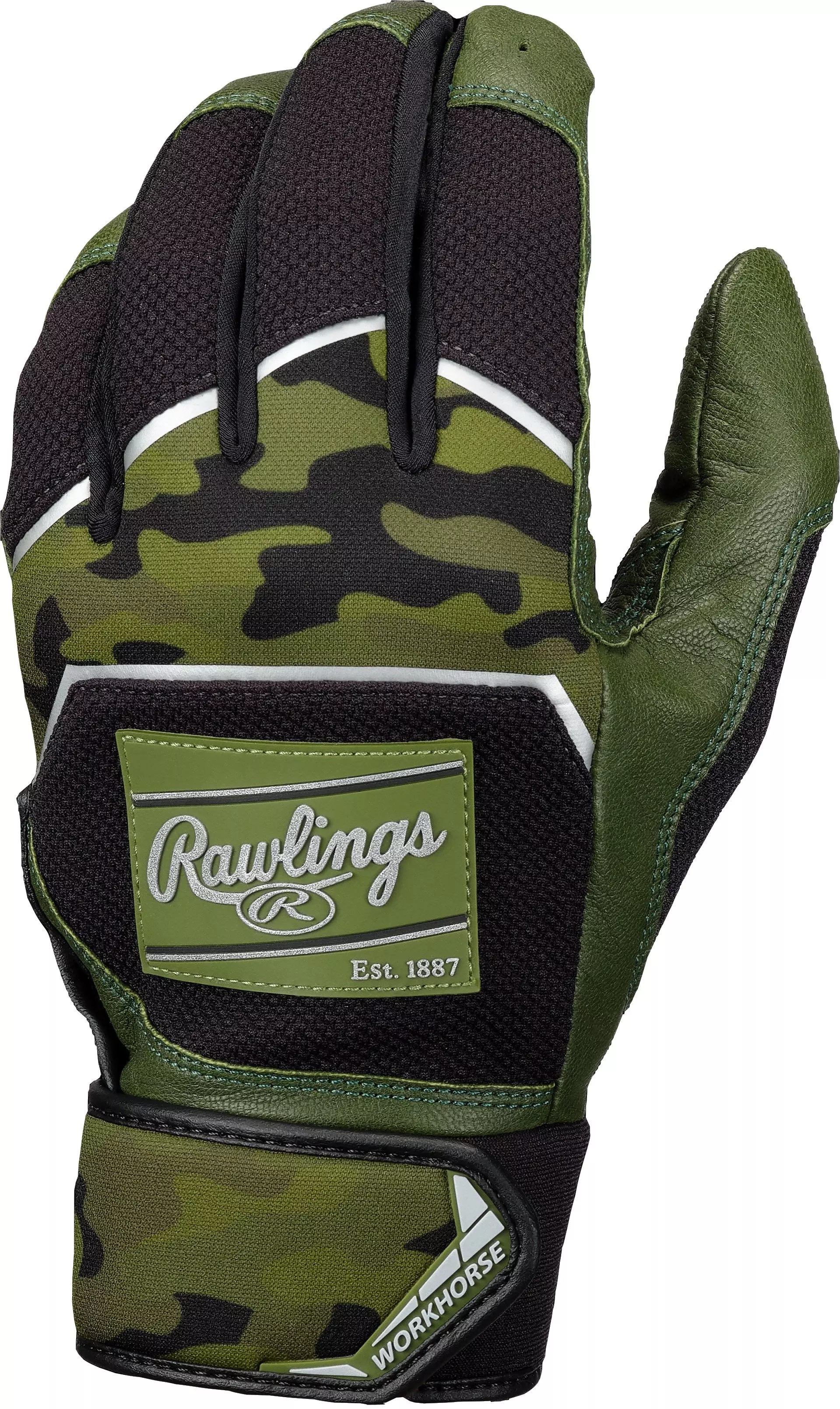 Rawlings Workhouse Youth Baseball Batting Gloves - Camo - CAMOUFLAGE