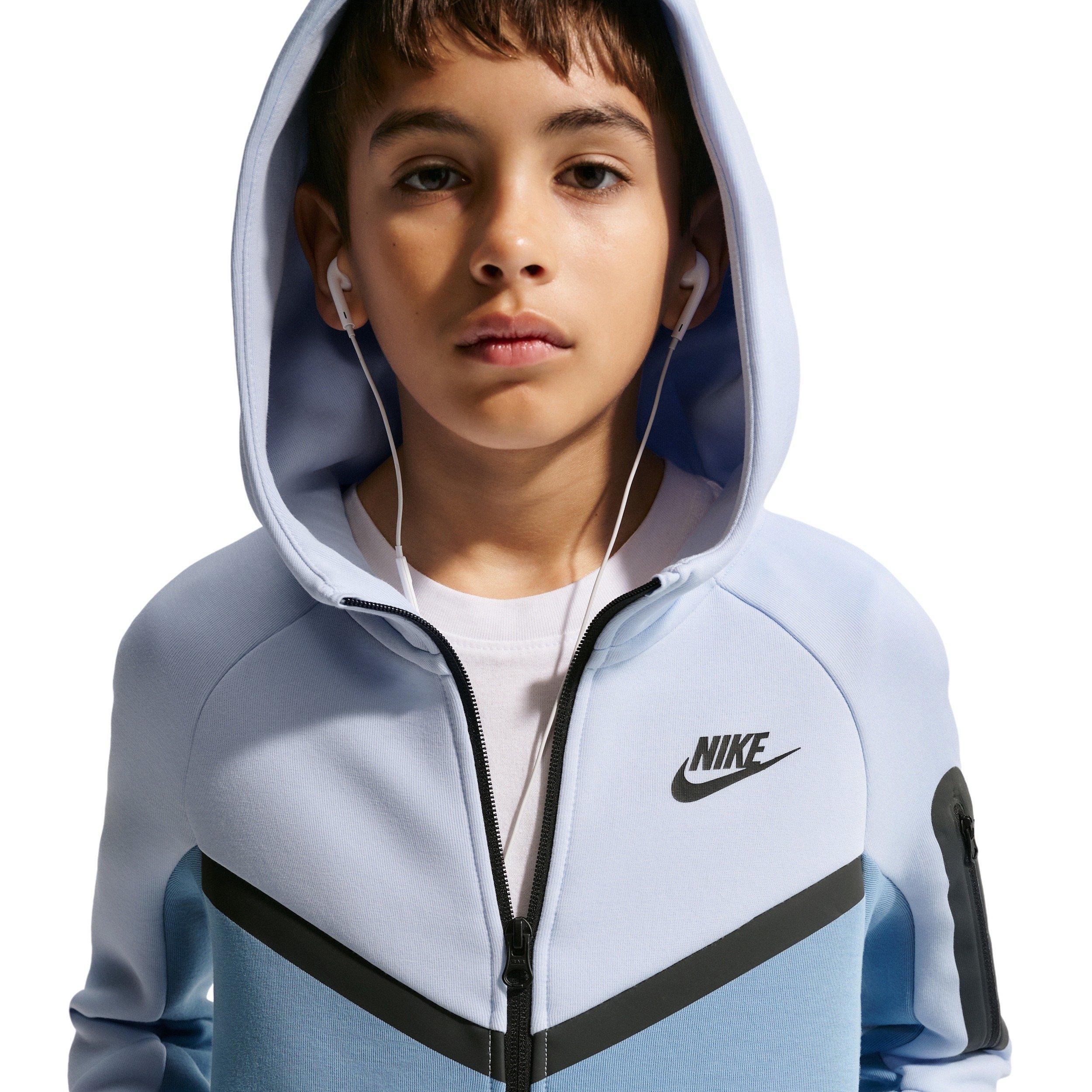 Nike Big Boys' Sportswear Tech Fleece Full-Zip Hooded Jacket - Blue - BLUE Thumbnail View 3