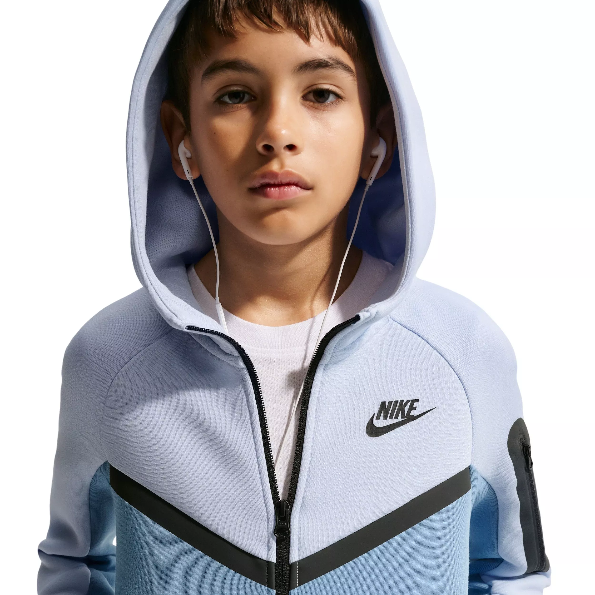 Nike Big Boys' Sportswear Tech Fleece Full-Zip Hooded Jacket - Blue - BLUE