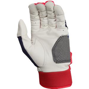 Rawlings Workhouse Youth Baseball Batting Gloves - Red/White/Blue