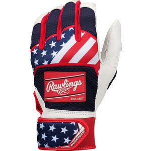 Rawlings Workhouse Youth Baseball Batting Gloves - Red/White/Blue