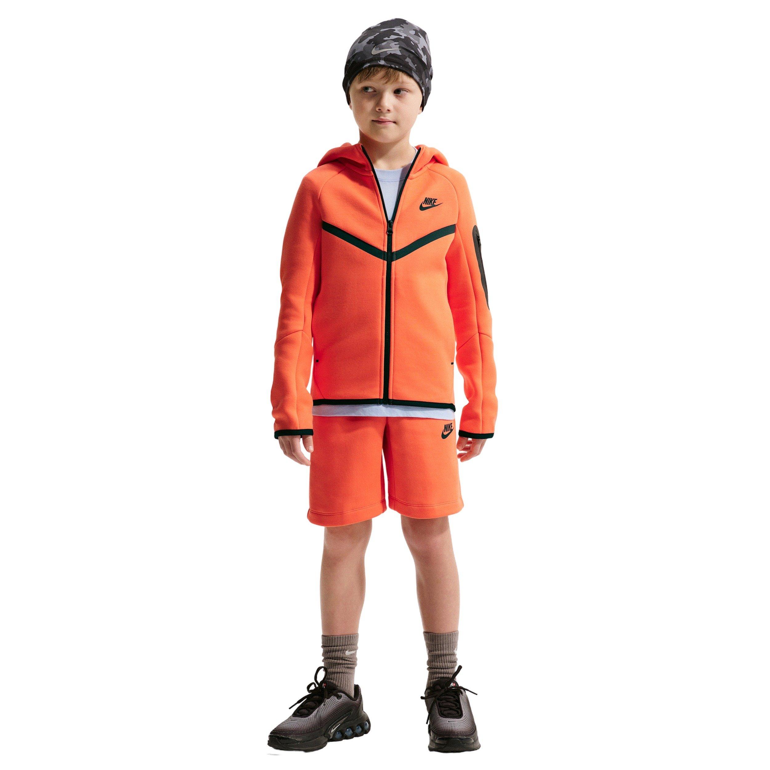 Nike Big Boys' Sportswear Tech Fleece Full-Zip Hooded Jacket - Orange - ORANGE Thumbnail View 4