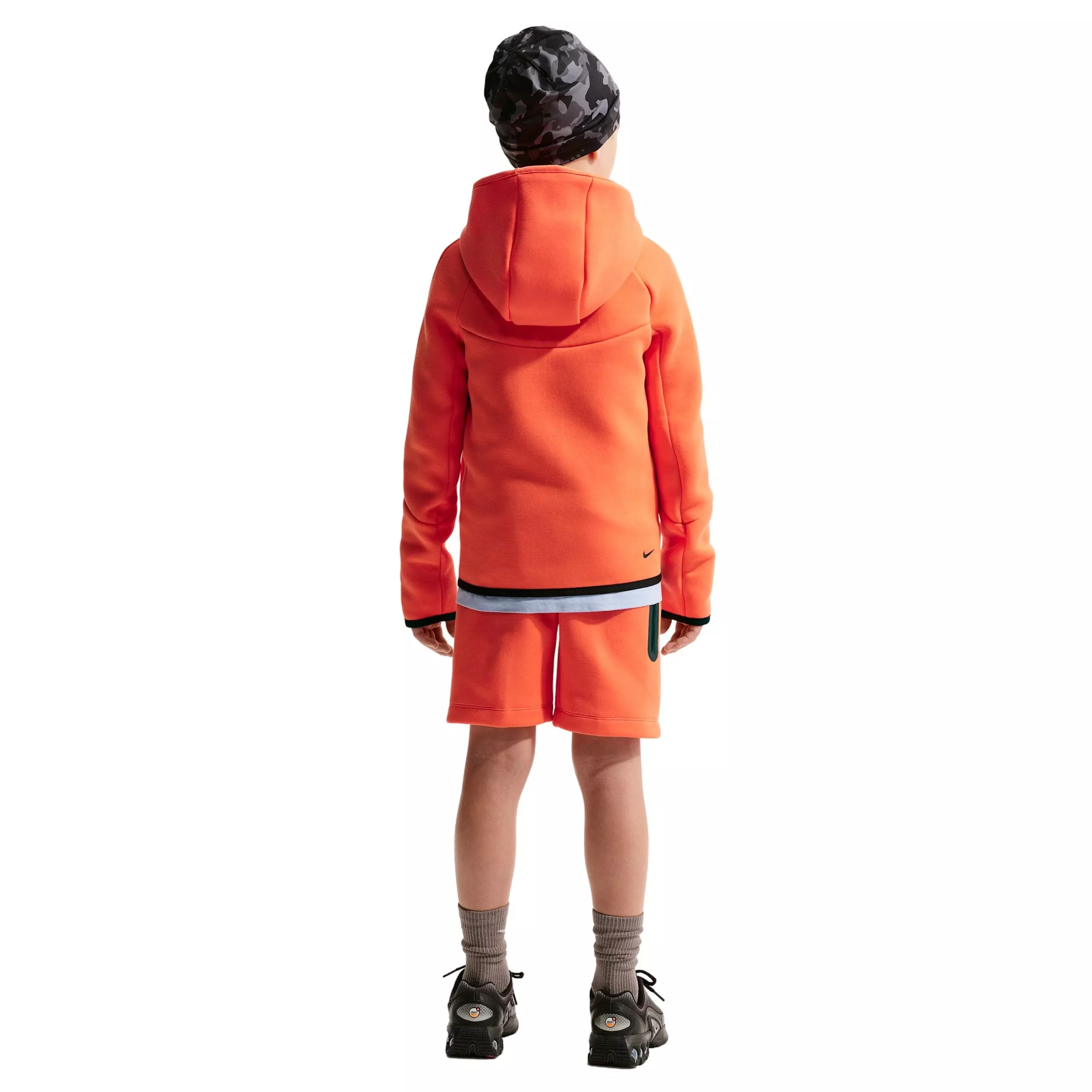 Nike Big Boys' Sportswear Tech Fleece Full-Zip Hooded Jacket - Orange - ORANGE