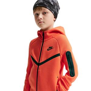 Nike Big Boys' Sportswear Tech Fleece Full-Zip Hooded Jacket - Orange