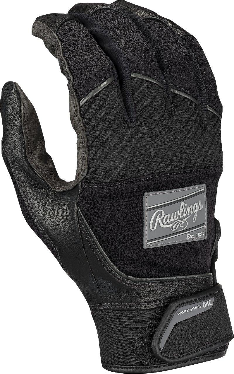 Rawlings Women's Workhorse OKC Fastpitch Softball Batting Gloves - Black - BLACK Thumbnail View 1