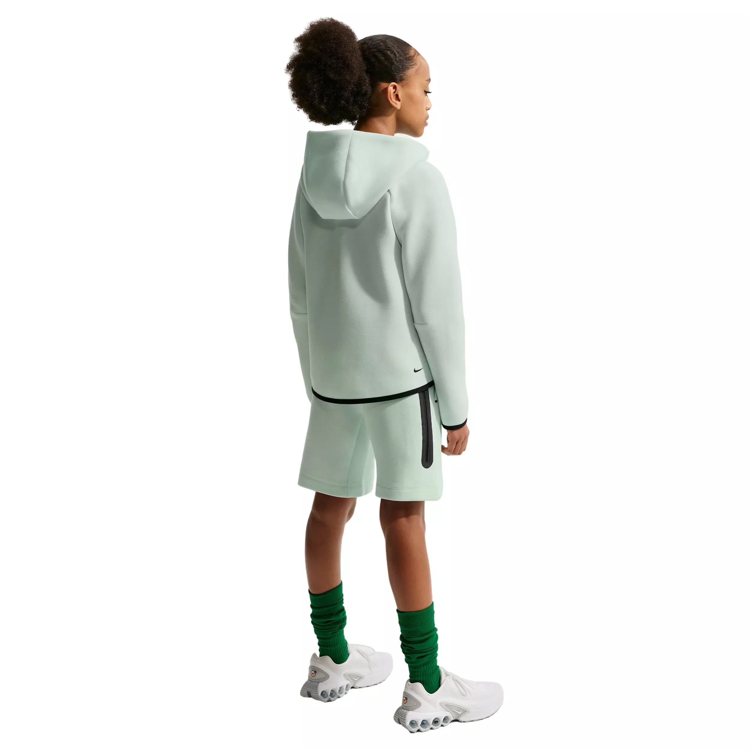 Nike Big Girls' Sportswear Tech Fleece Full-Zip Hooded Jacket - Green - GREEN