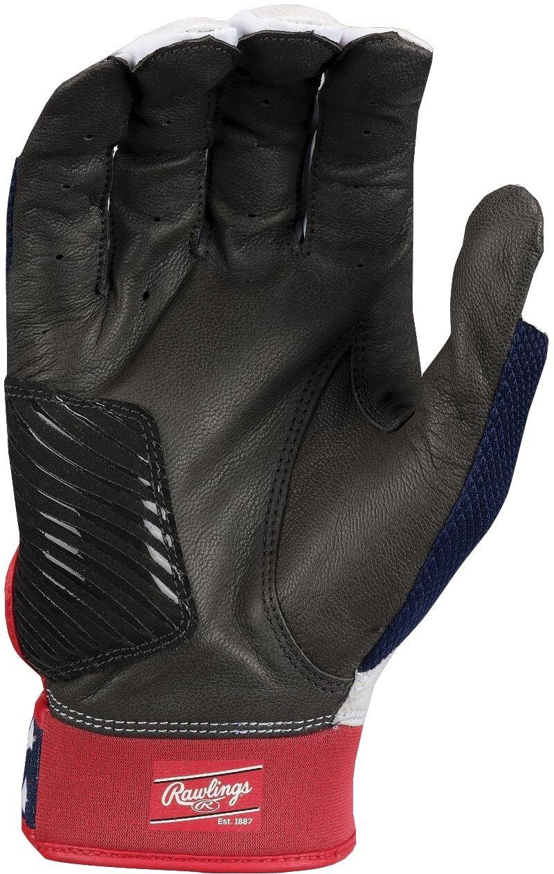 Rawlings Women's Workhorse OKC Fastpitch Softball Batting Gloves - Red/White/Blue - RED/WHITE/BLUE Thumbnail View 2