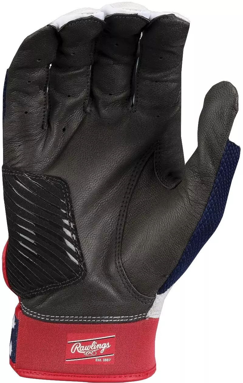 Rawlings Women's Workhorse OKC Fastpitch Softball Batting Gloves - Red/White/Blue - RED/WHITE/BLUE