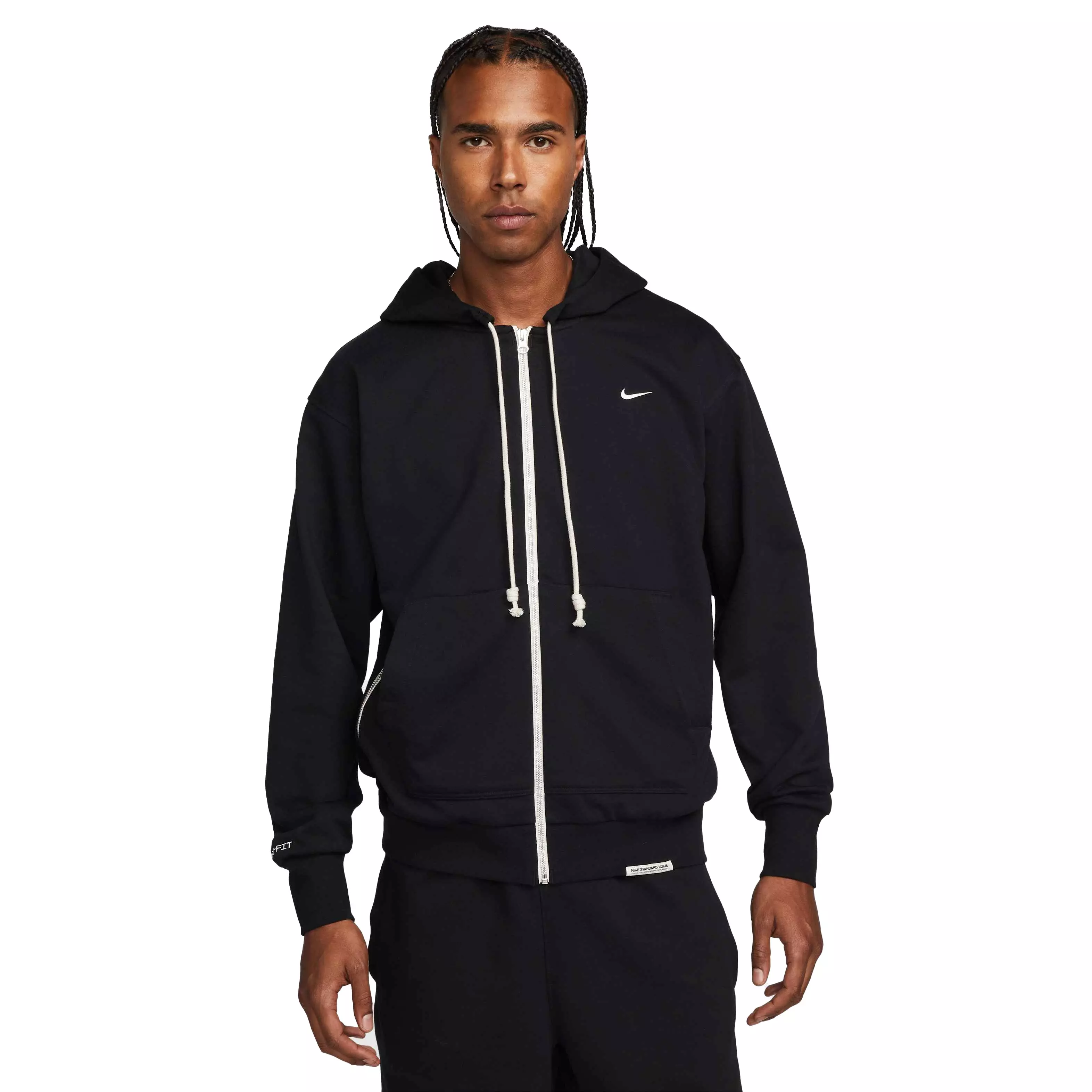 Nike Men's Standard Issue Dri-FIT Full-Zip Basketball Hoodie Black