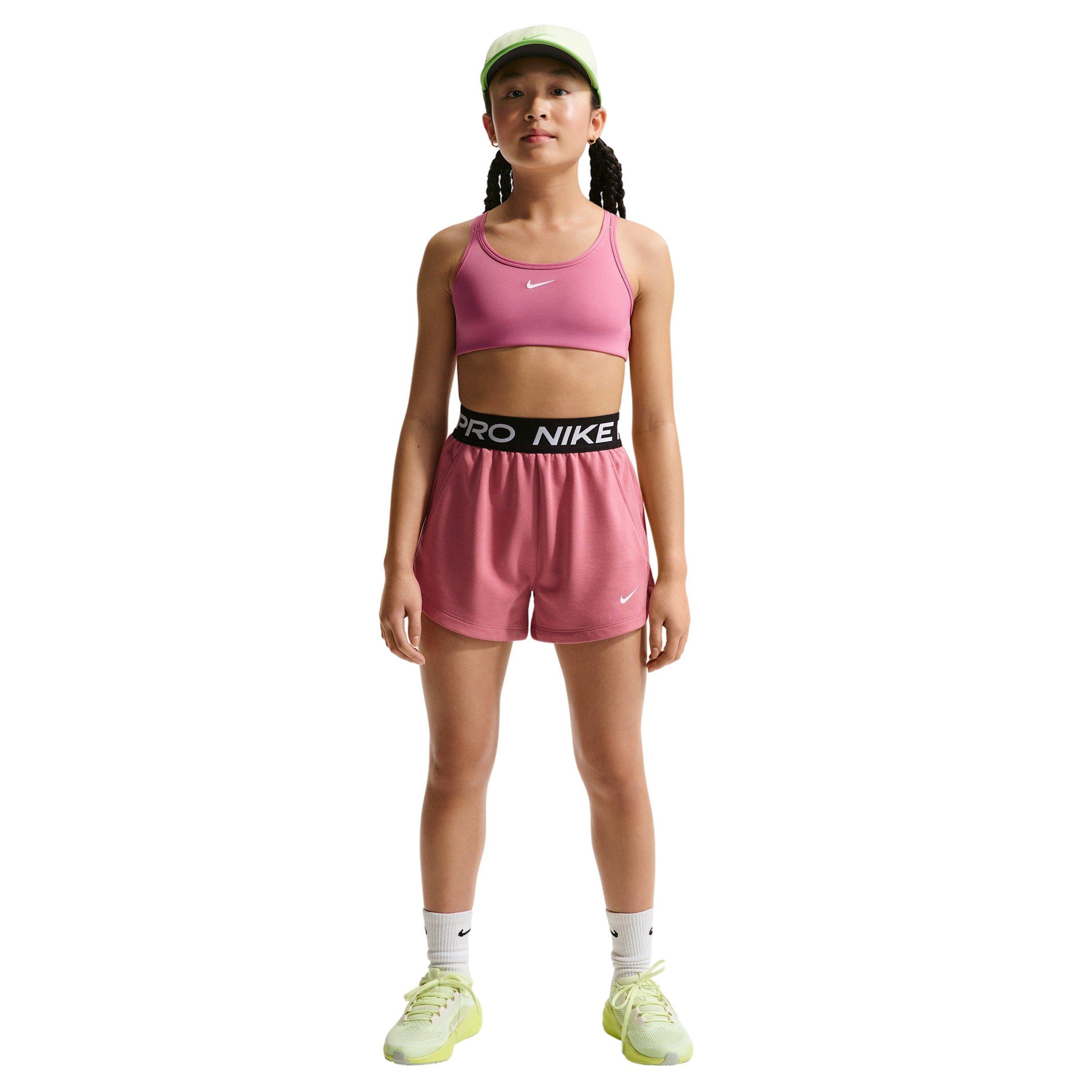 Nike Big Girls' Pro Swoosh Sports Bra - Pink - PINK Thumbnail View 4