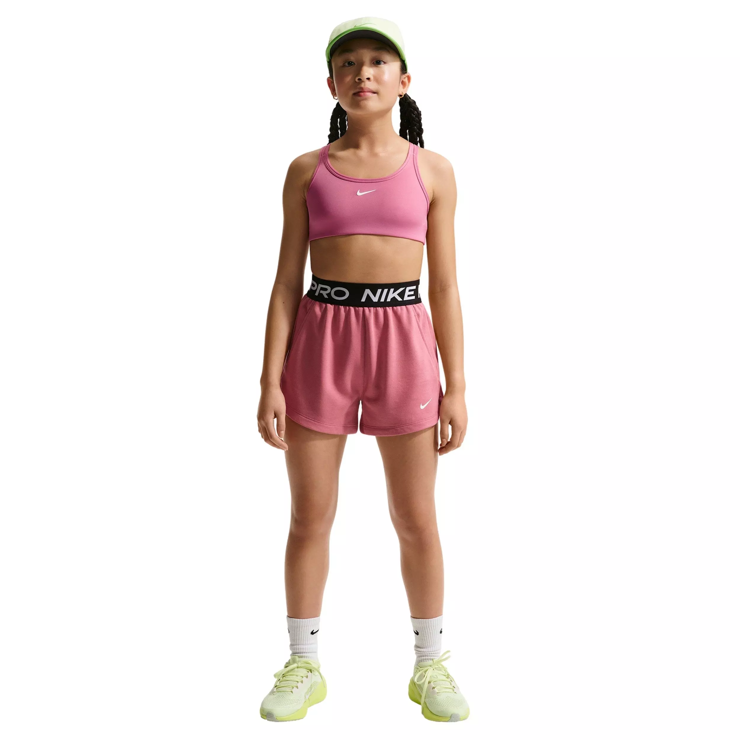 Nike Big Girls' Pro Swoosh Sports Bra - Pink - PINK