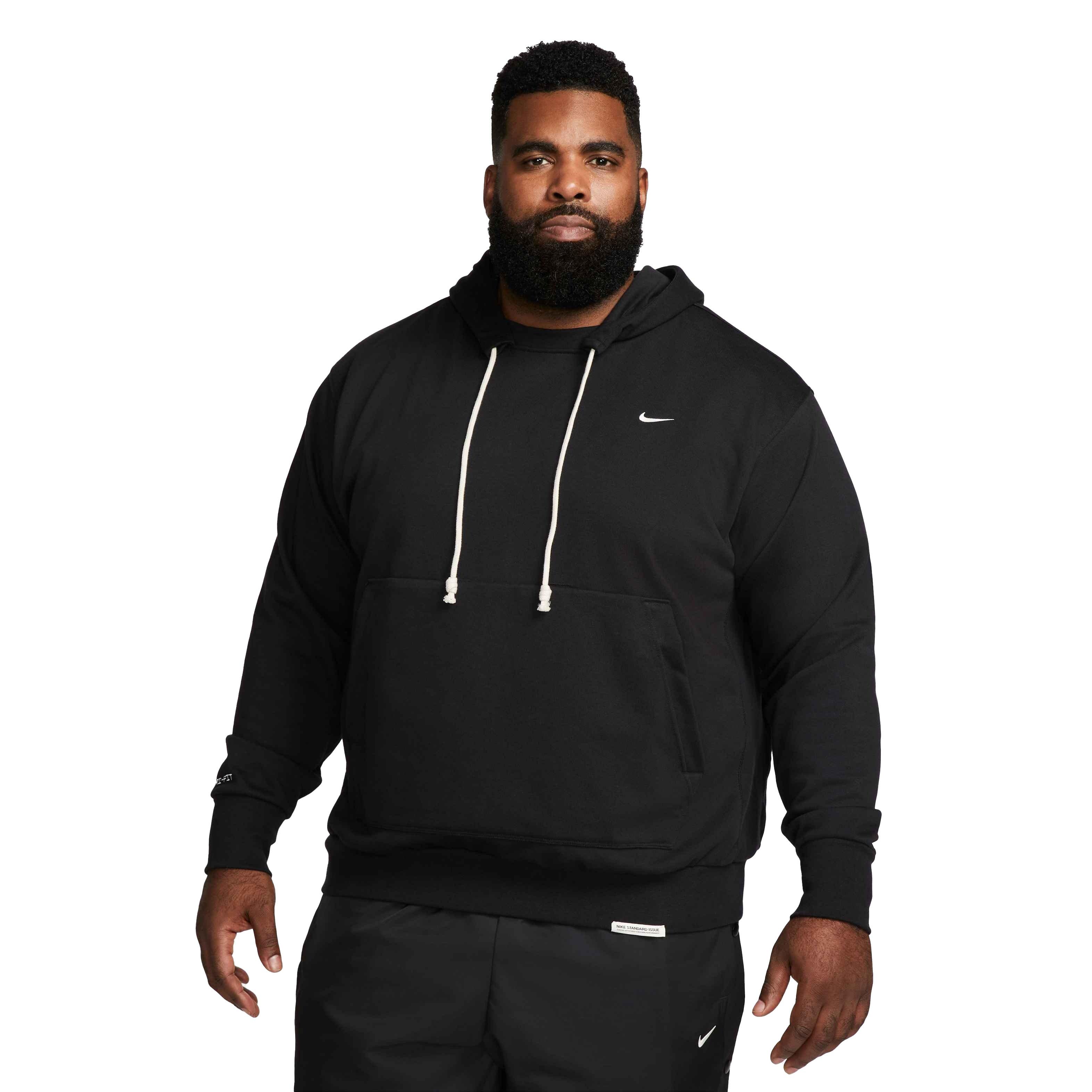 Nike Men's Pullover Basketball Dri-Fit Standard Issue Hoodie - BLACK Thumbnail View 7