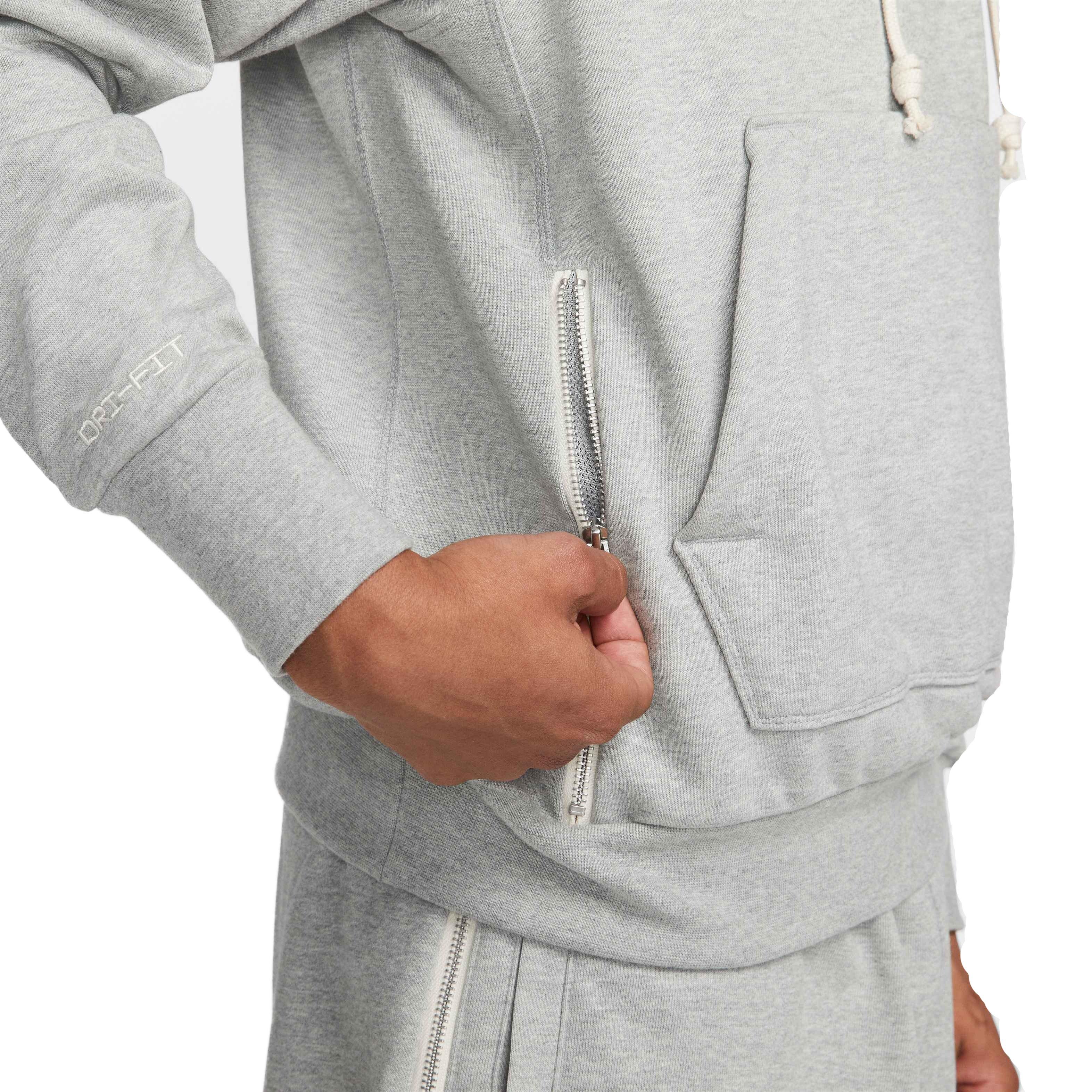 Nike Men's Pullover Basketball Dri-Fit Standard Issue Hoodie - GREY Thumbnail View 3