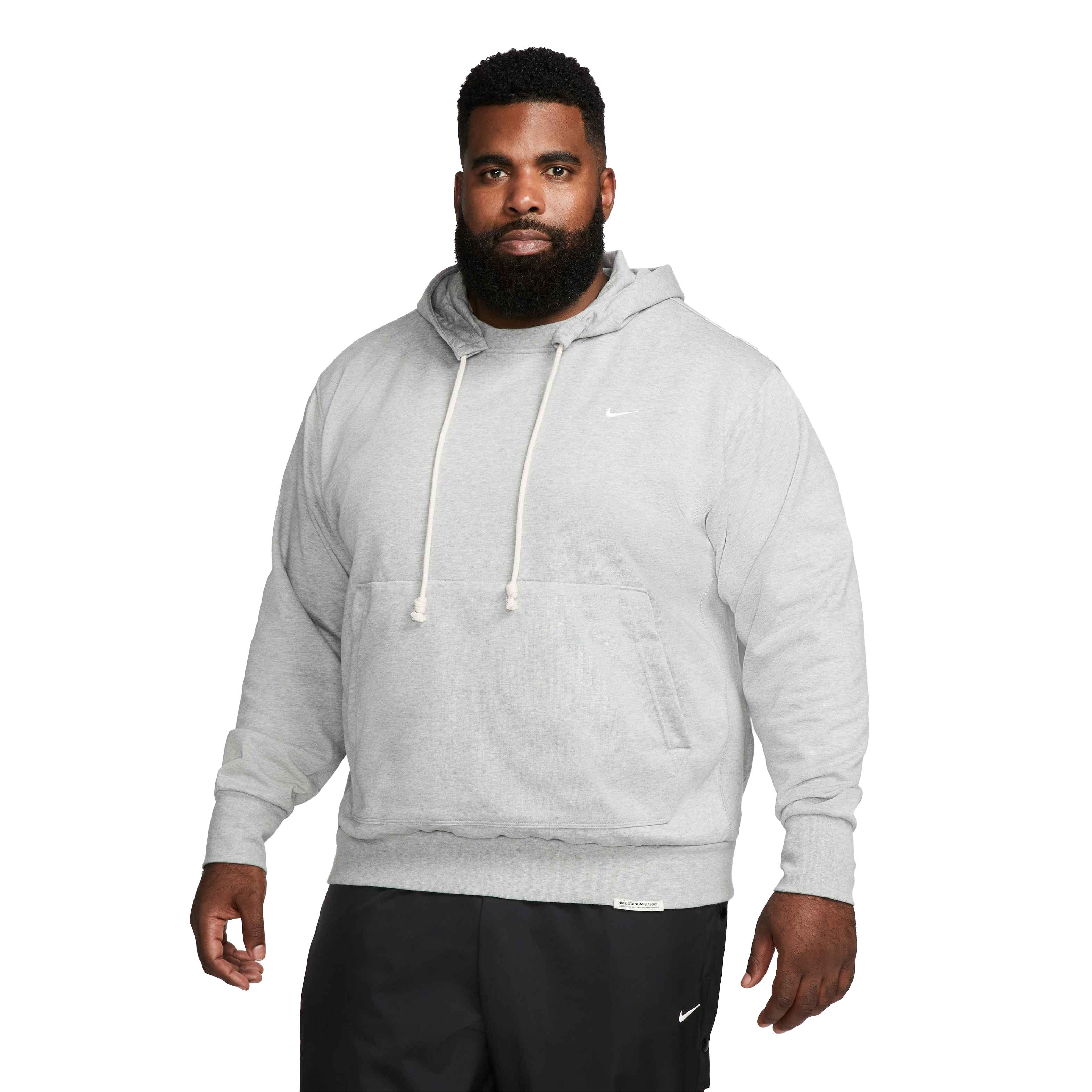 Nike Men's Pullover Basketball Dri-Fit Standard Issue Hoodie - GREY Thumbnail View 8
