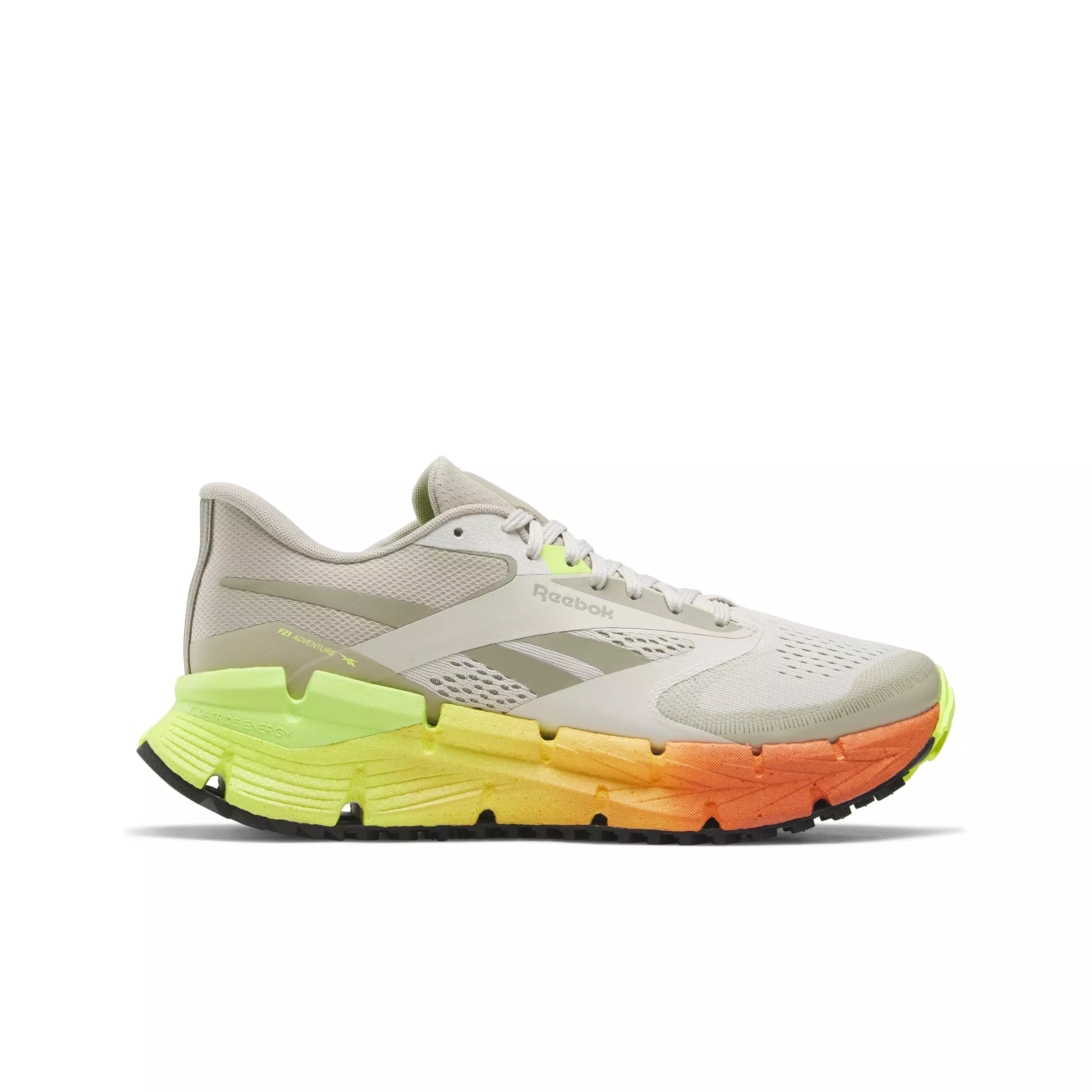Reebok FloatZig 1 Adventure "Alabaster/Classic Beige/Digital Lime" Men's Trail Running Shoe - ALABASTER/BEIGE/LIME