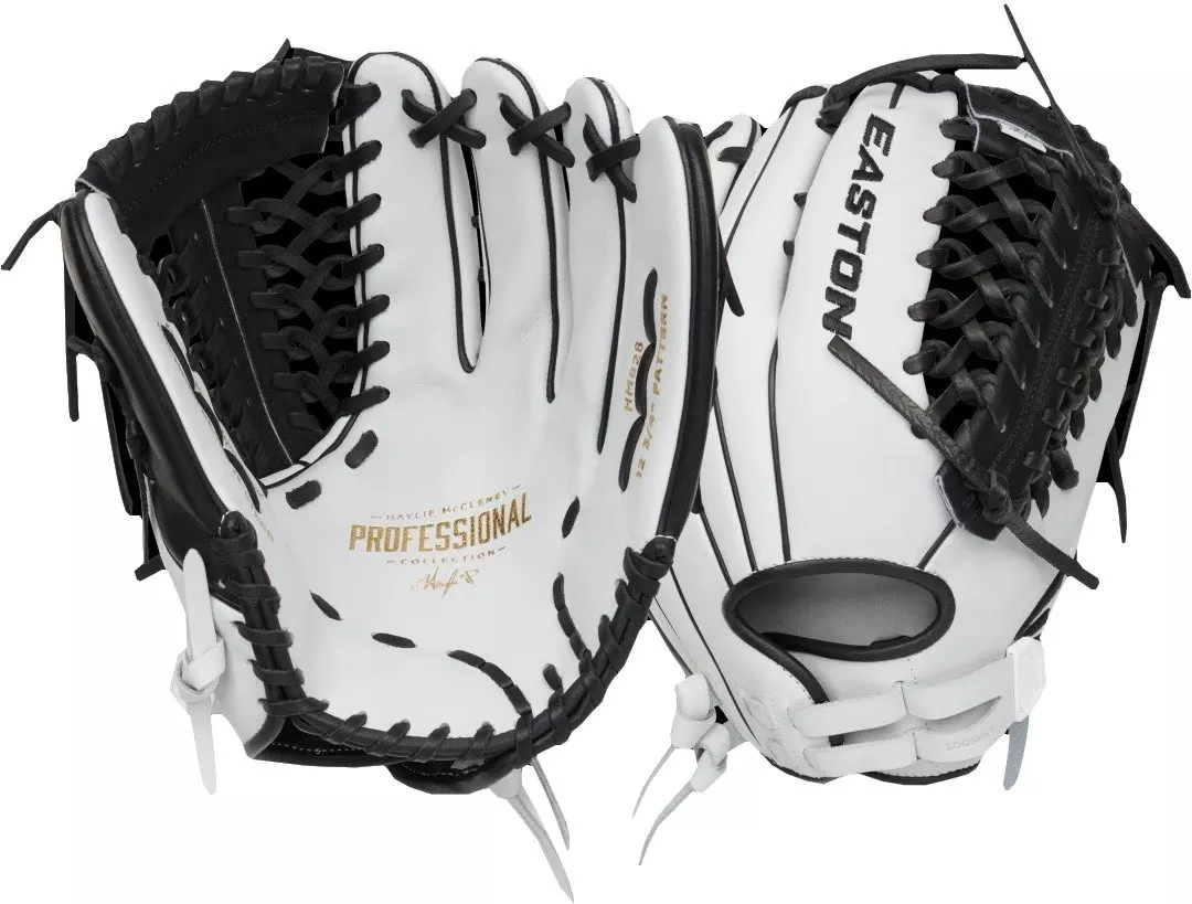 Easton 2024 Haylie McCleney Elite 12.75" Outfield Softball Glove RHT - WHITE/BLACK