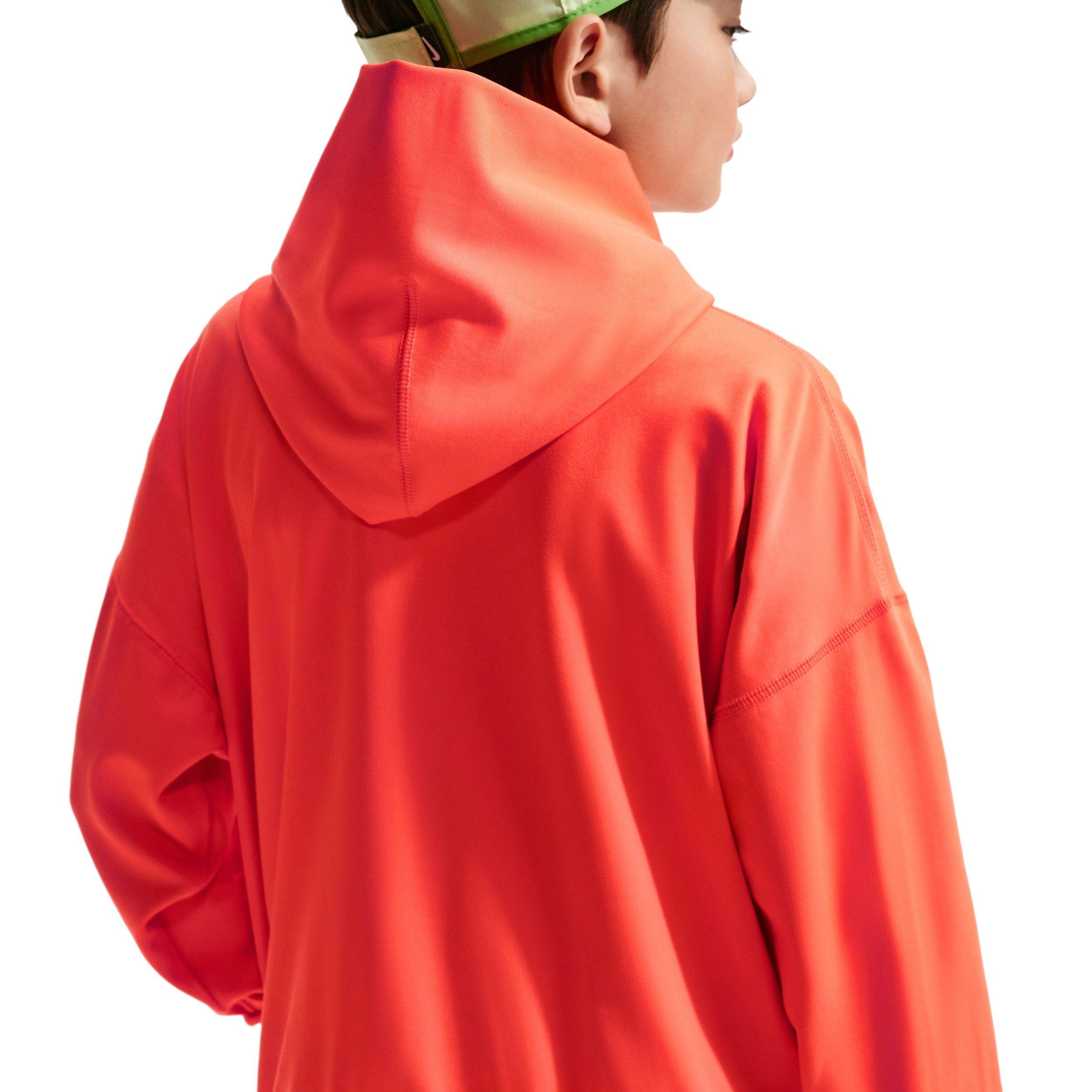 Nike Pro Dri-FIT Fleece Big Boys' Orange Pullover Hoodie