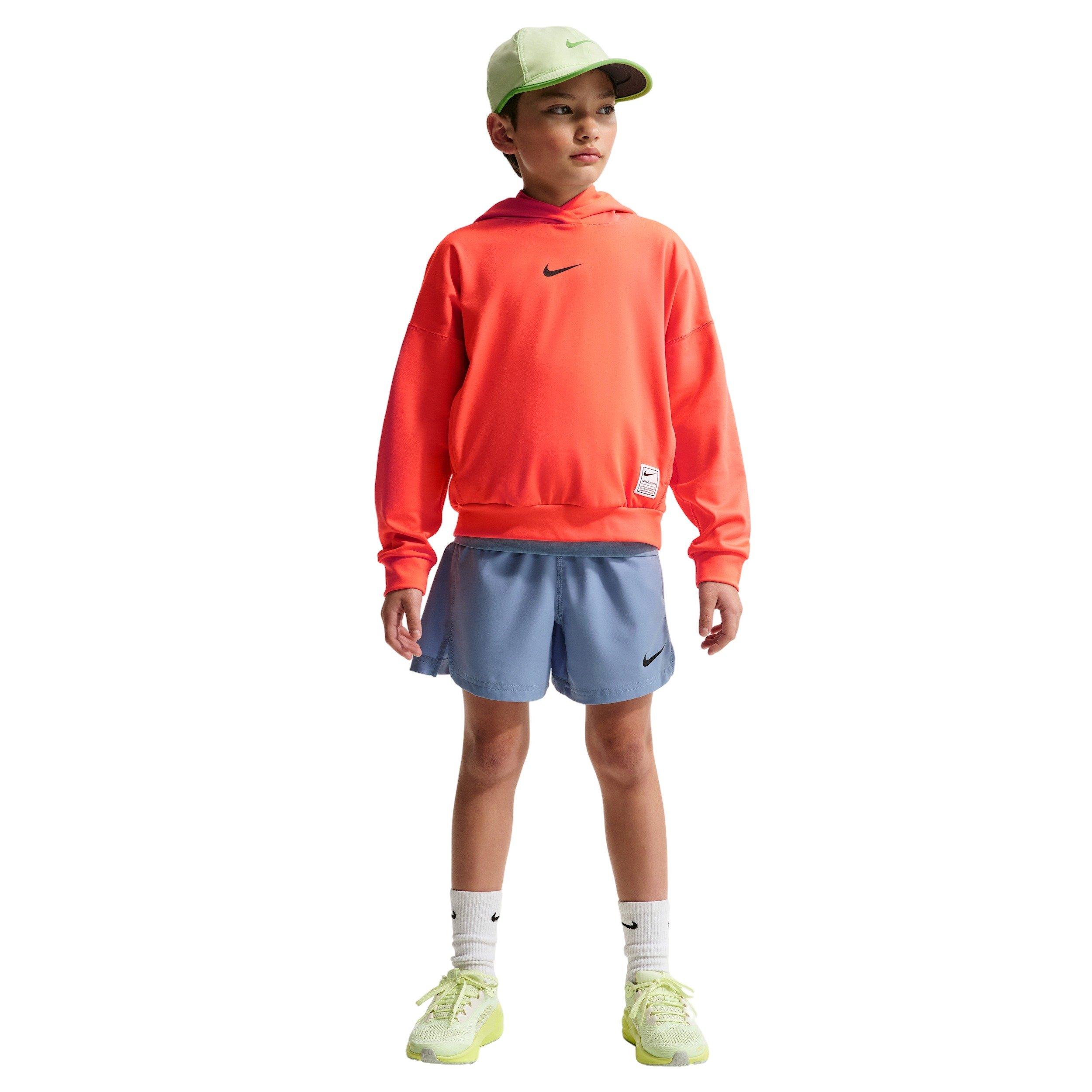 Nike Big Boys' Pro Dri-FIT Fleece Pullover Hoodie - Orange - ORANGE Thumbnail View 4