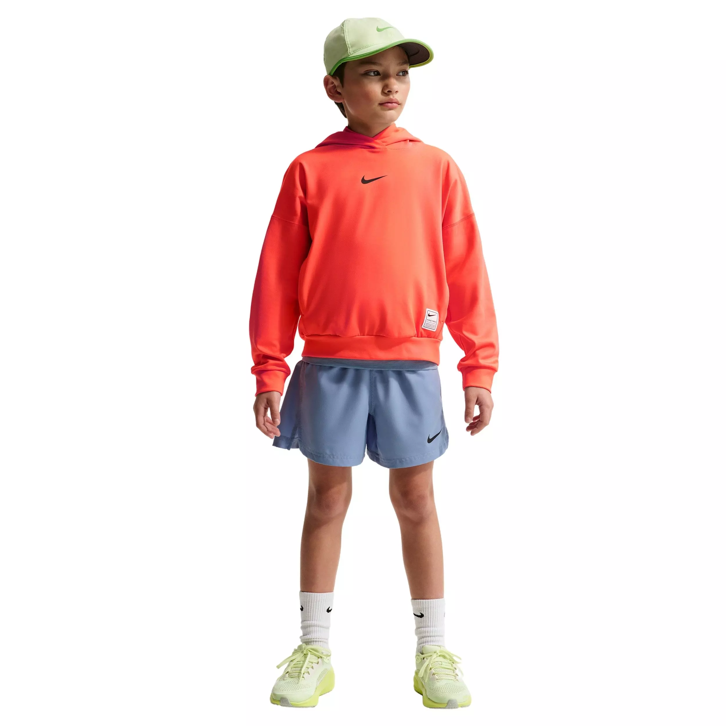 Nike Big Boys' Pro Dri-FIT Fleece Pullover Hoodie - Orange - ORANGE