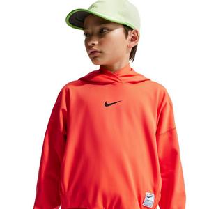 Nike Big Boys' Pro Dri-FIT Fleece Pullover Hoodie - Orange
