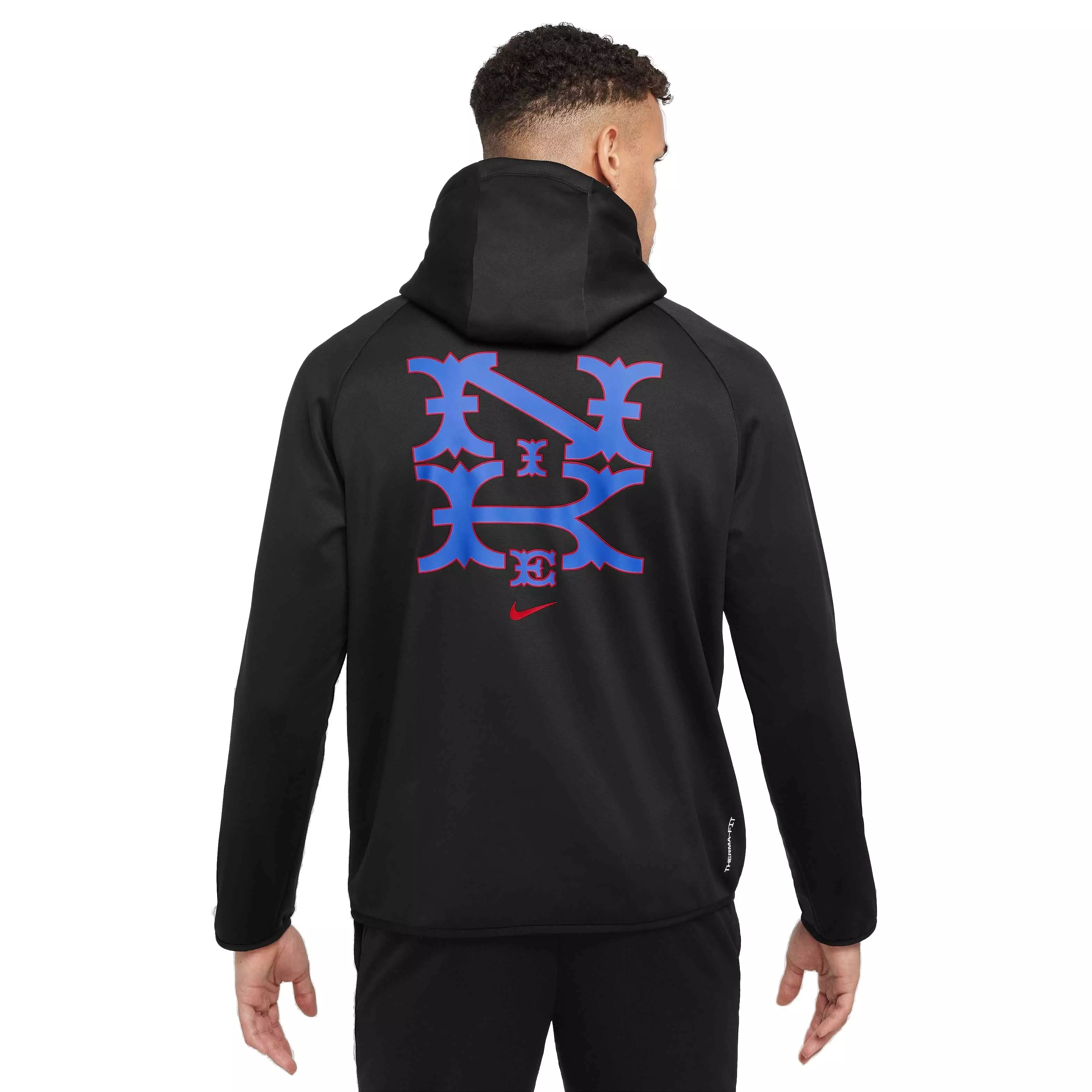 Nike Men's Therma-FIT HD Pullover FH24 Baseball Hoodie -Black/Red - BLACK/RED