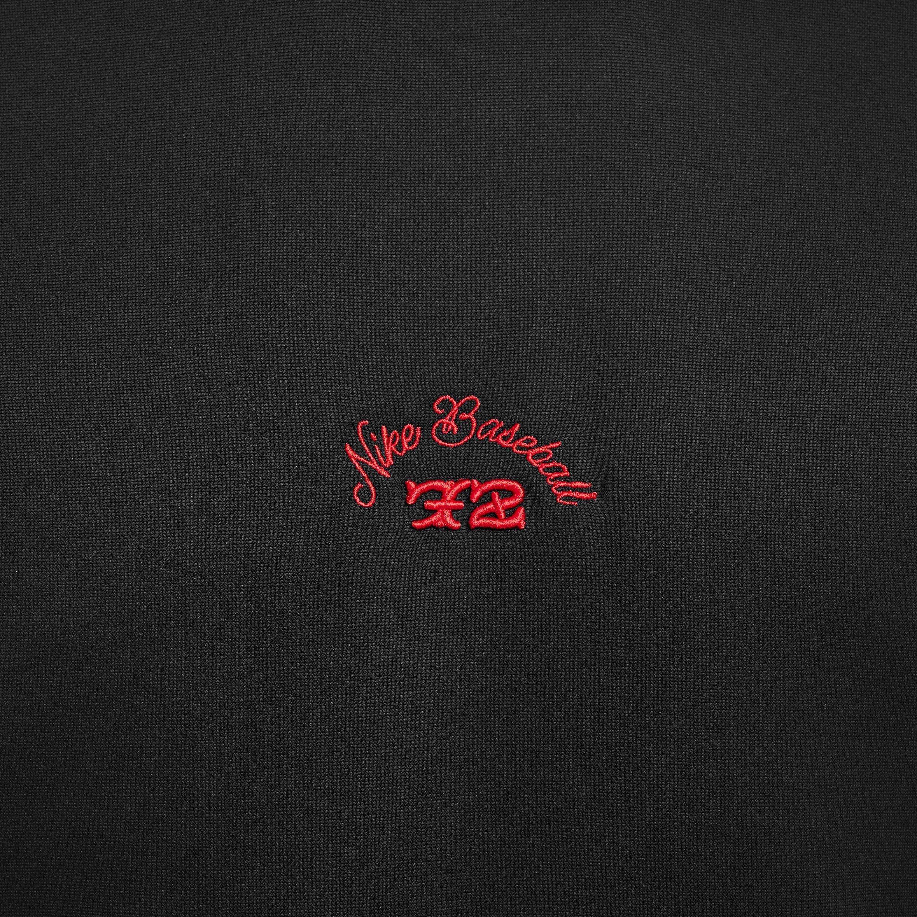 Nike Men's Therma-FIT HD Pullover FH24 Baseball Hoodie -Black/Red - BLACK/RED Thumbnail View 4