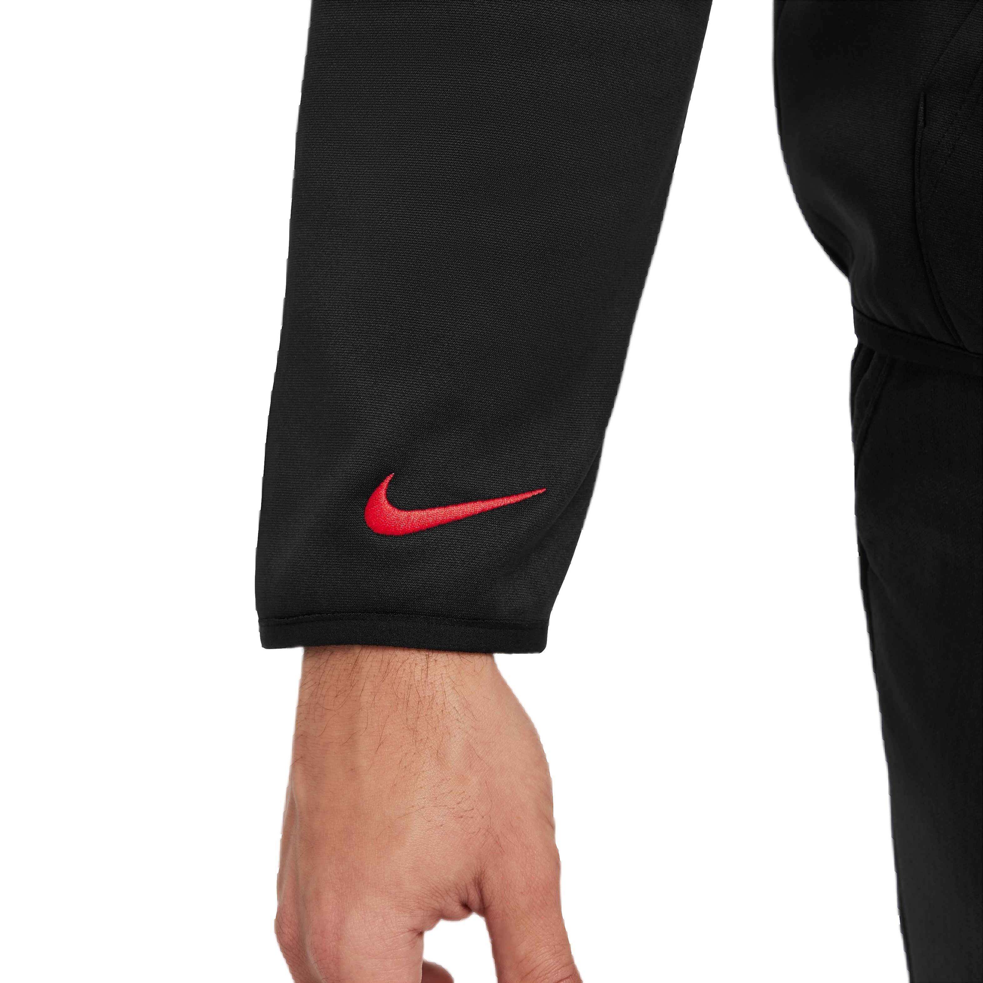 Nike Men's Therma-FIT HD Pullover FH24 Baseball Hoodie -Black/Red - BLACK/RED Thumbnail View 7